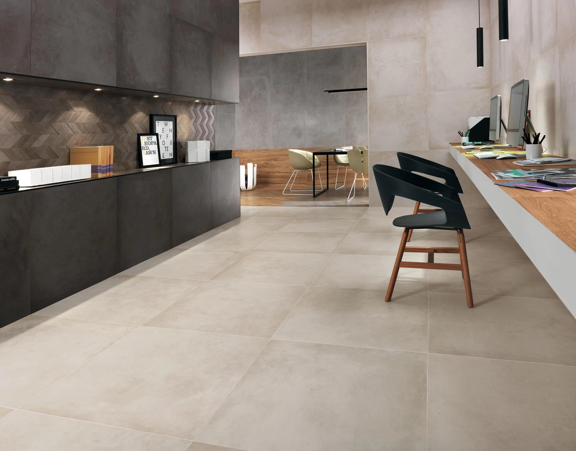 Concrete And Resin Effect Porcelain, Large Concrete Tiles Floor