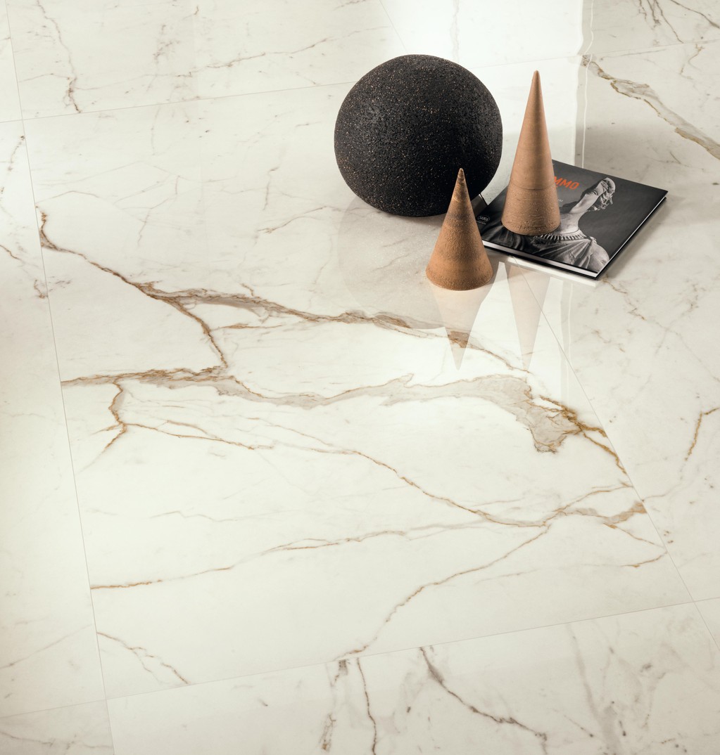 Pavimento in Gres Porcellanato Soggiorno Effetto marmo Bianco