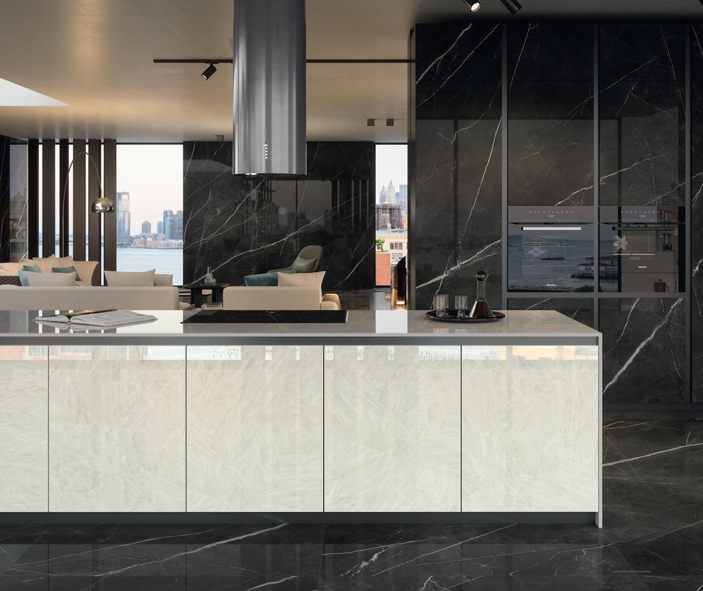 Piastrelle grande formato Cucina Effetto marmo Bianco