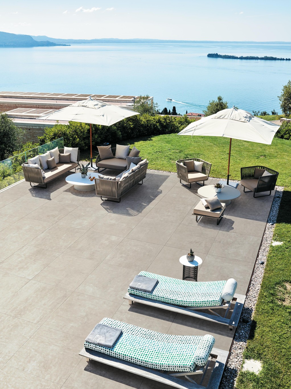 Piastrelle per esterno grande formato Effetto cemento Bianco