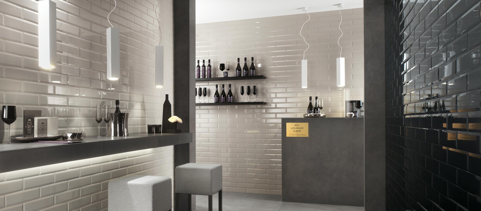 Brick Silver Bevel, Brick Black Bevel, Dwell Smoke
