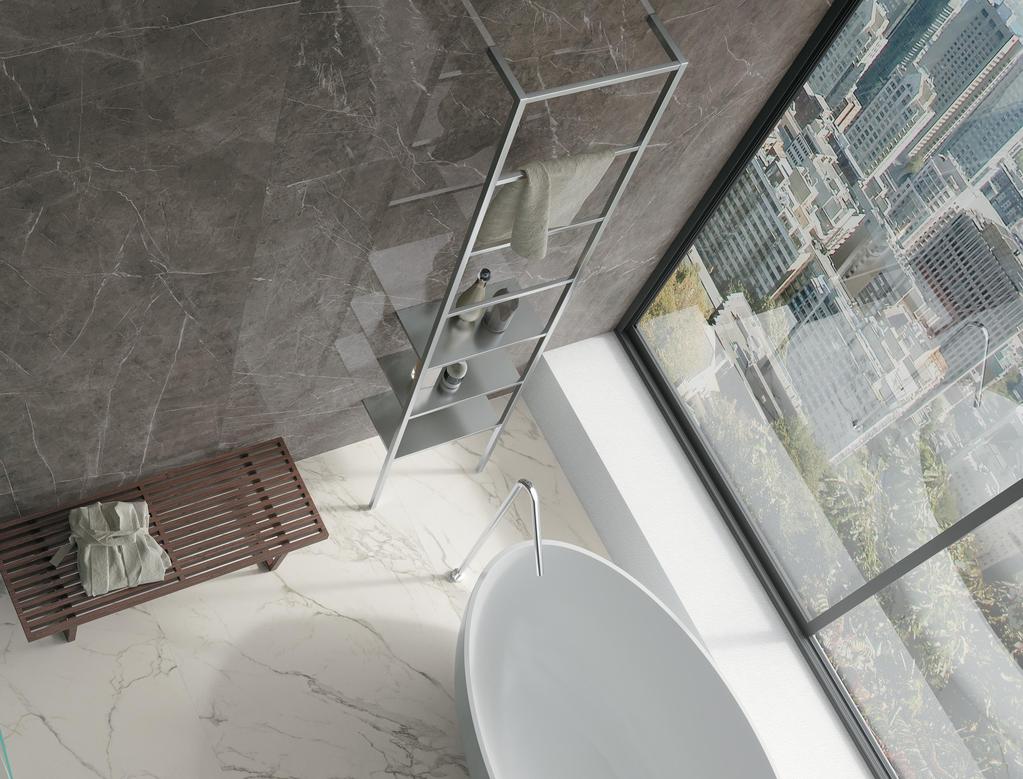 Piastrelle grande formato Bagno Effetto marmo Bianco