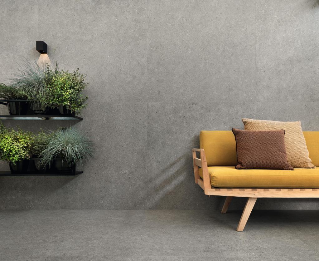 Piastrelle per esterno grande formato Effetto pietra Grigio
