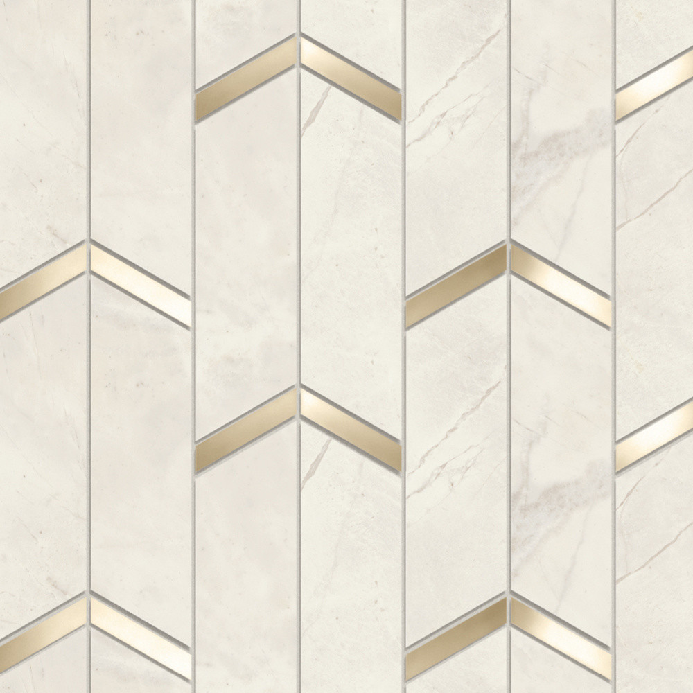 Marvel Calacatta Perla  Mosaico Chevron Lappato
