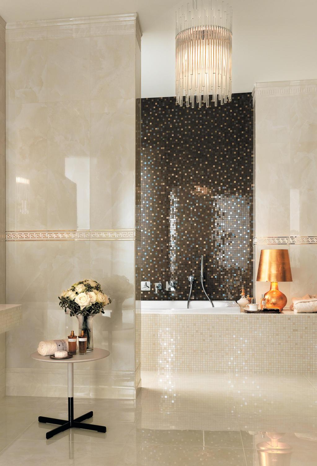 Pavimento e Rivestimento Bagno Effetto marmo Beige