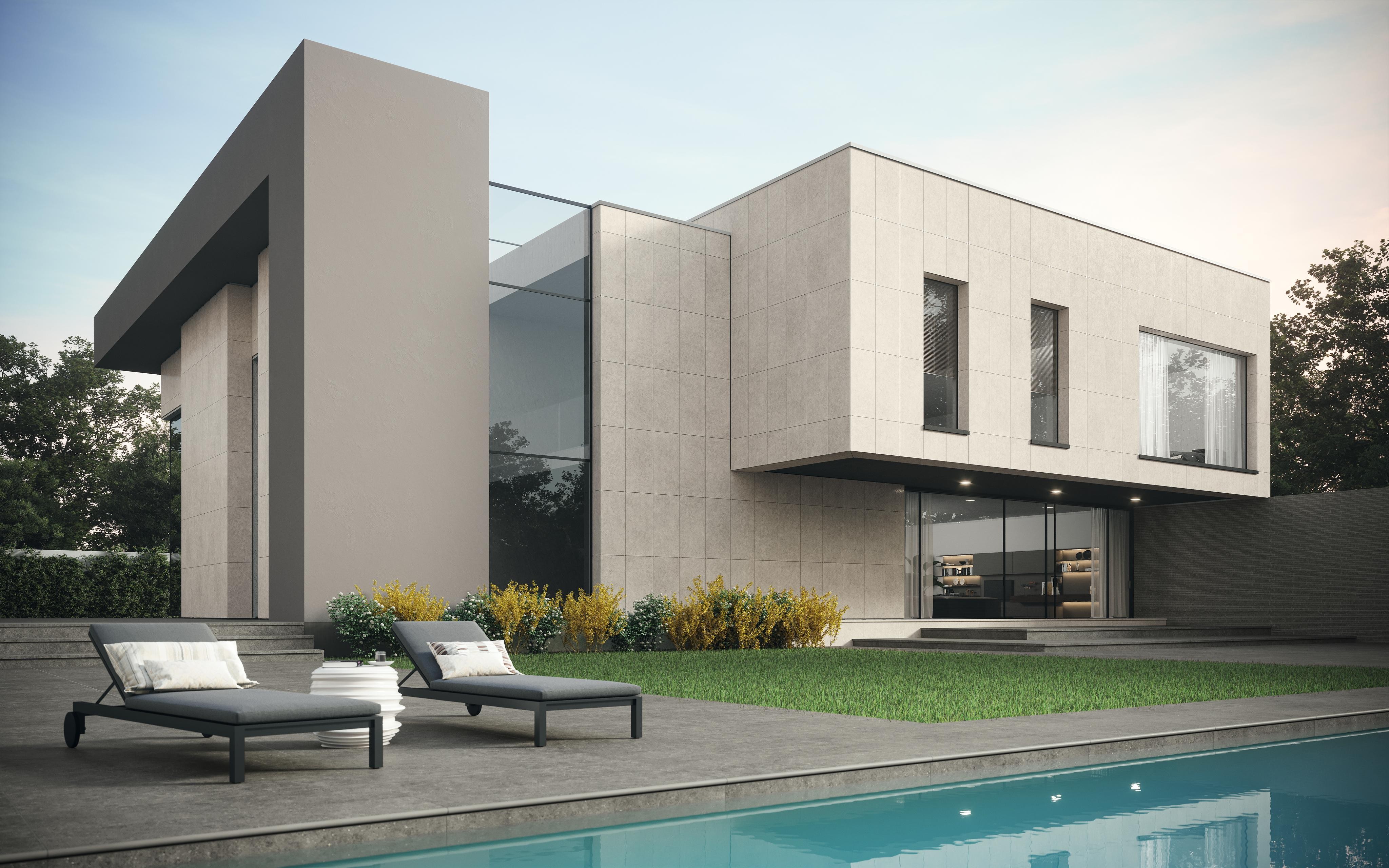 Piastrelle per esterno grande formato Effetto pietra Bianco