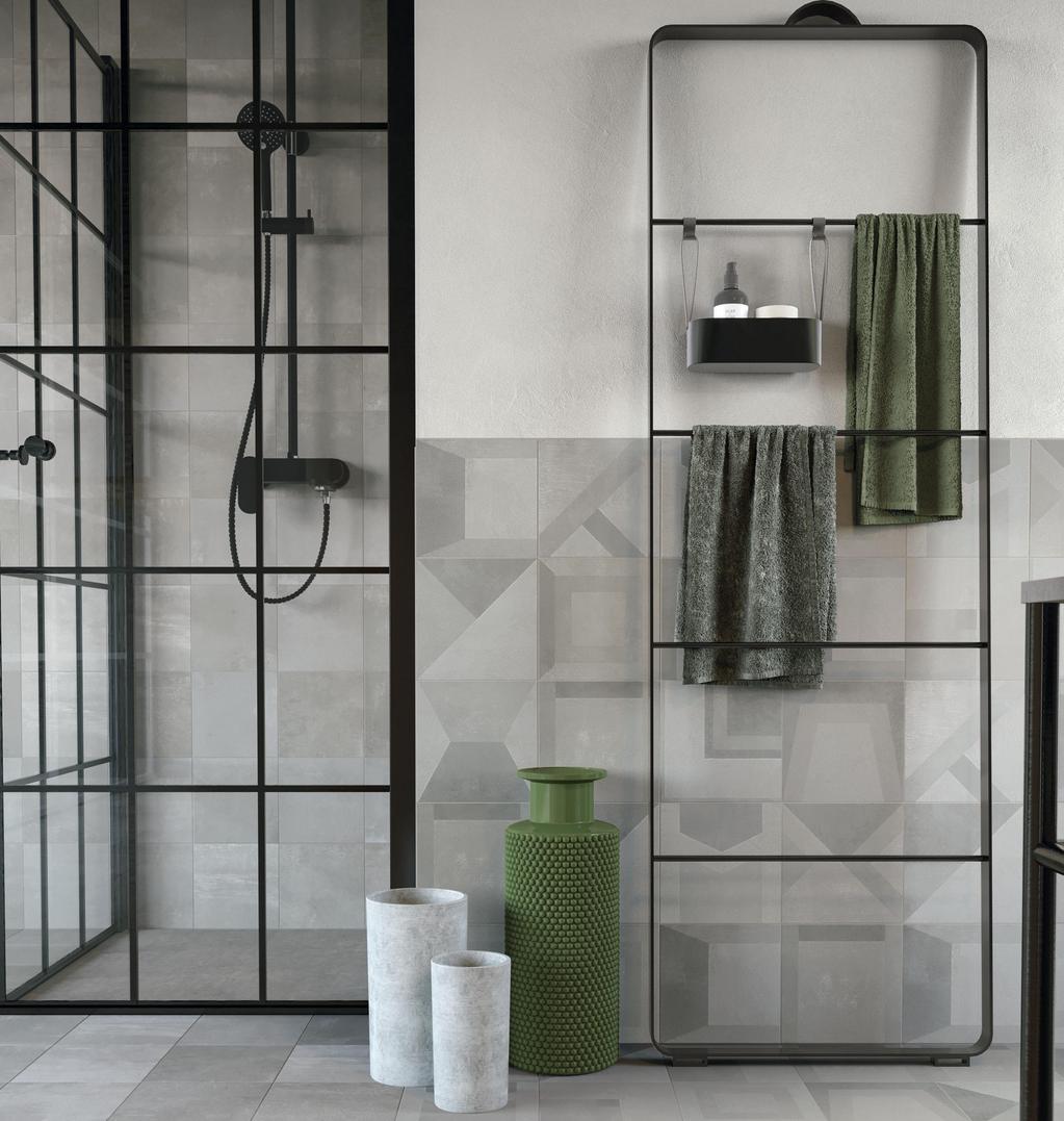 Pavimento e Rivestimento Bagno Effetto cementine Grigio