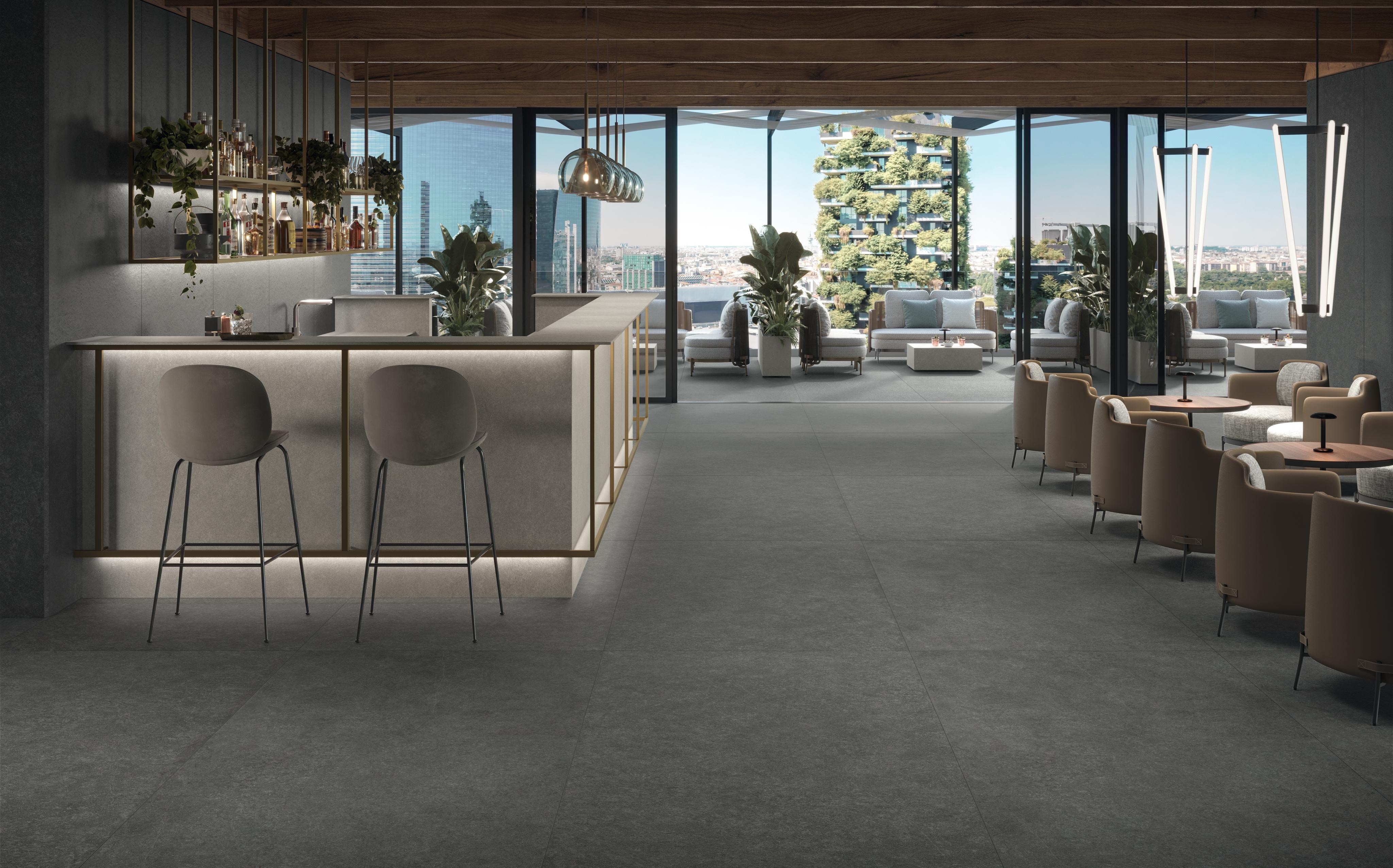 Piastrelle grande formato Bar Effetto pietra Nero