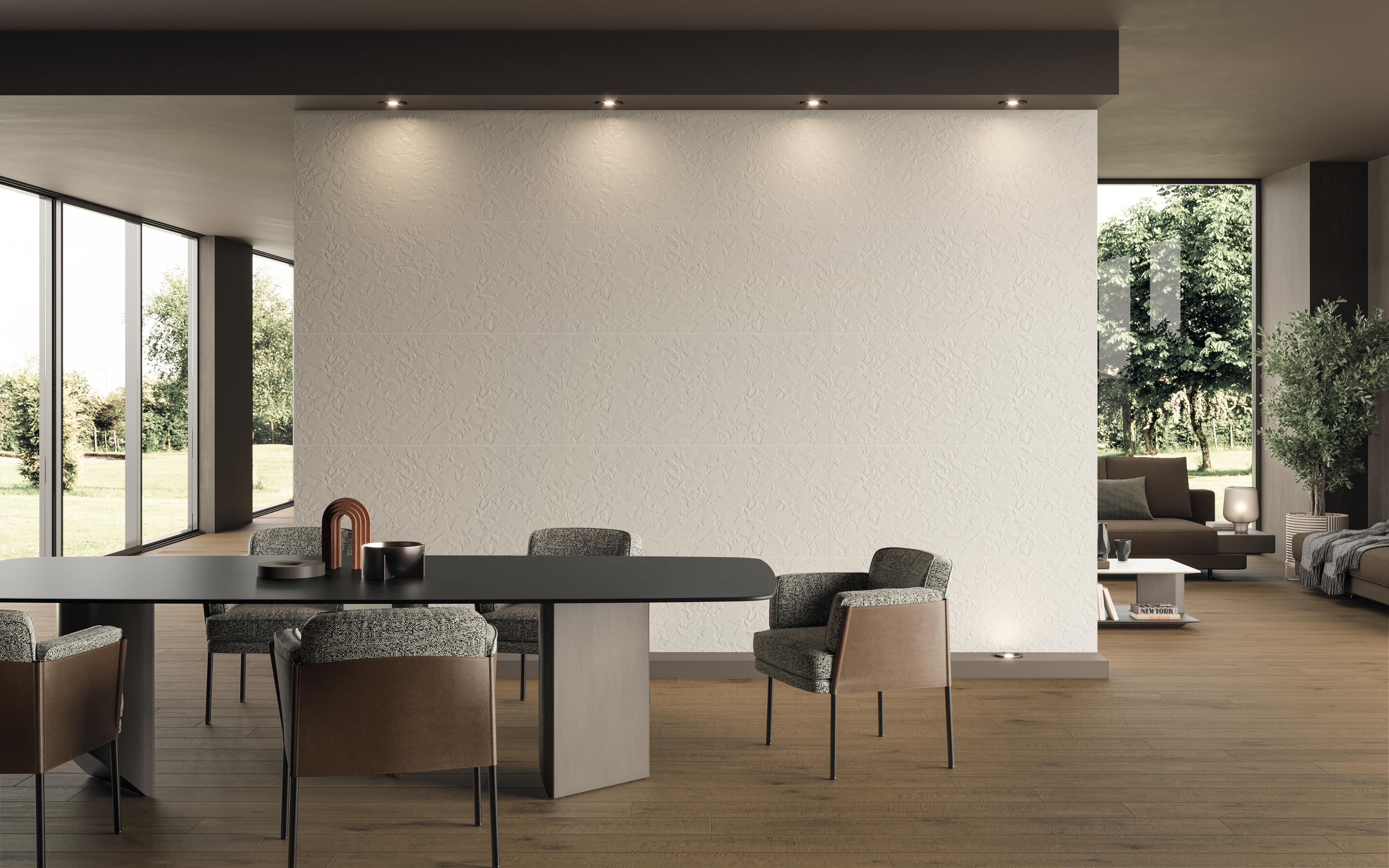 Rivestimento 3D Soggiorno Effetto 3D Bianco