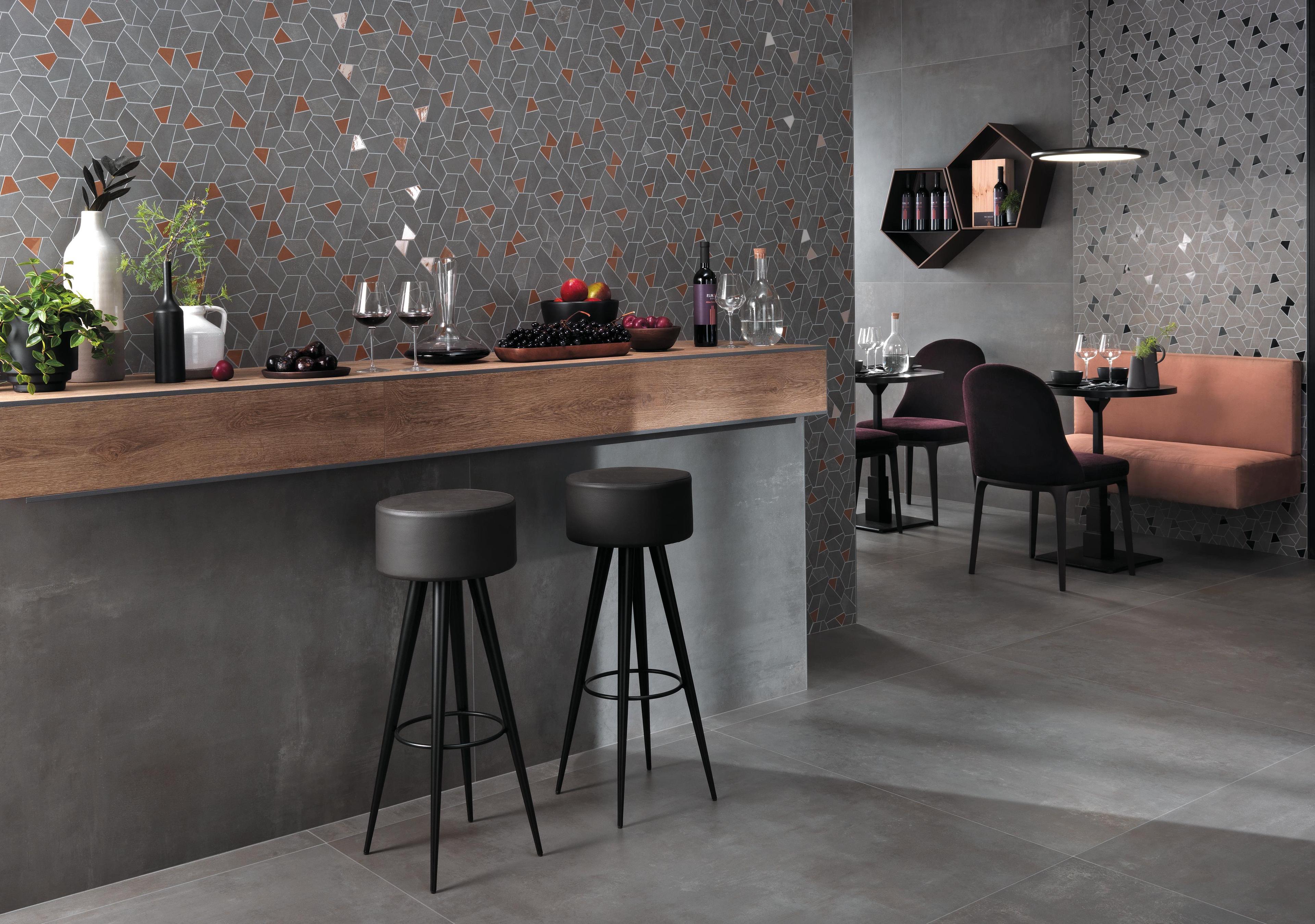 Piastrelle grande formato Bar Effetto cemento Grigio