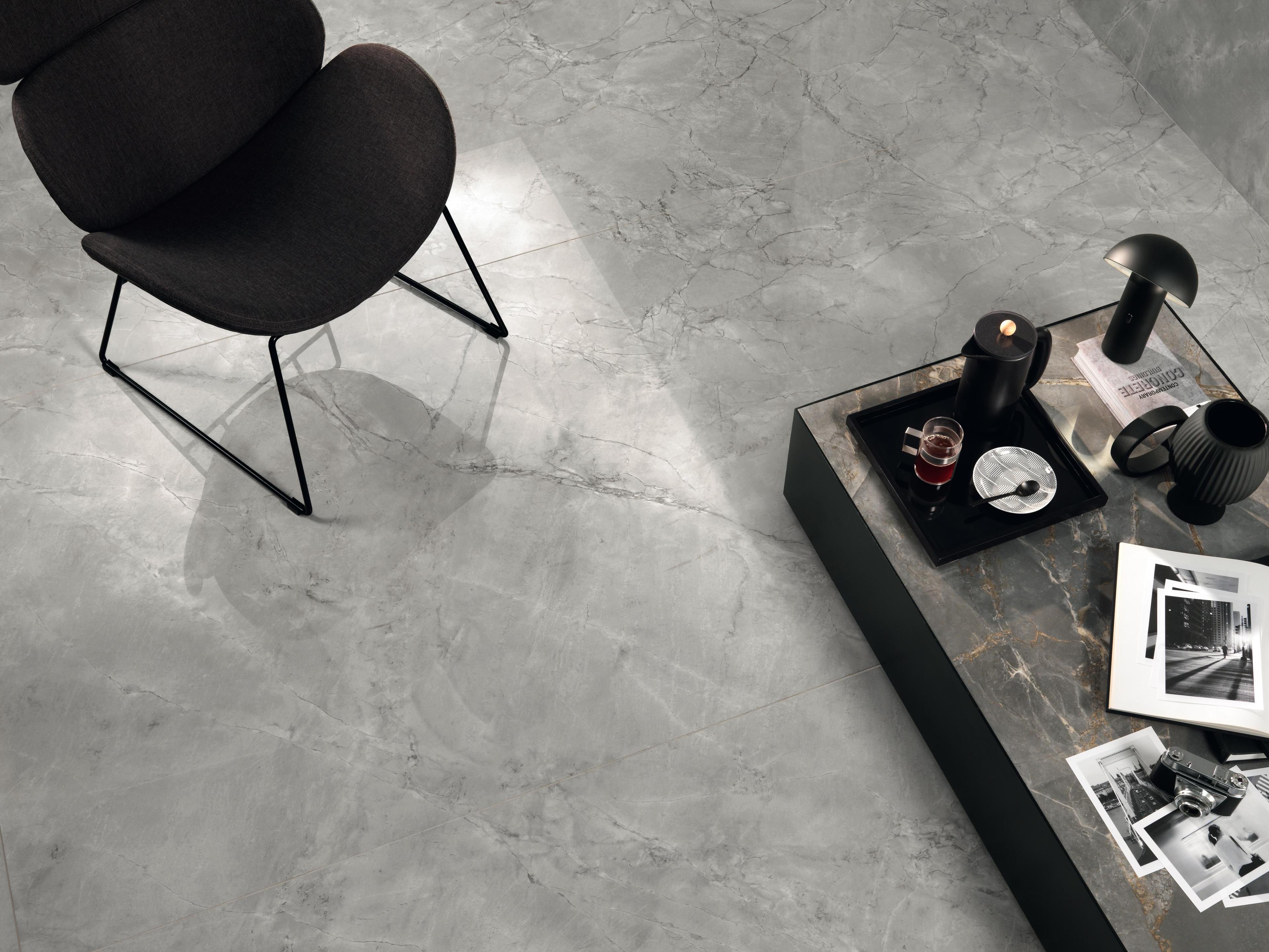 Pavimento in Gres Porcellanato  Effetto marmo Grigio