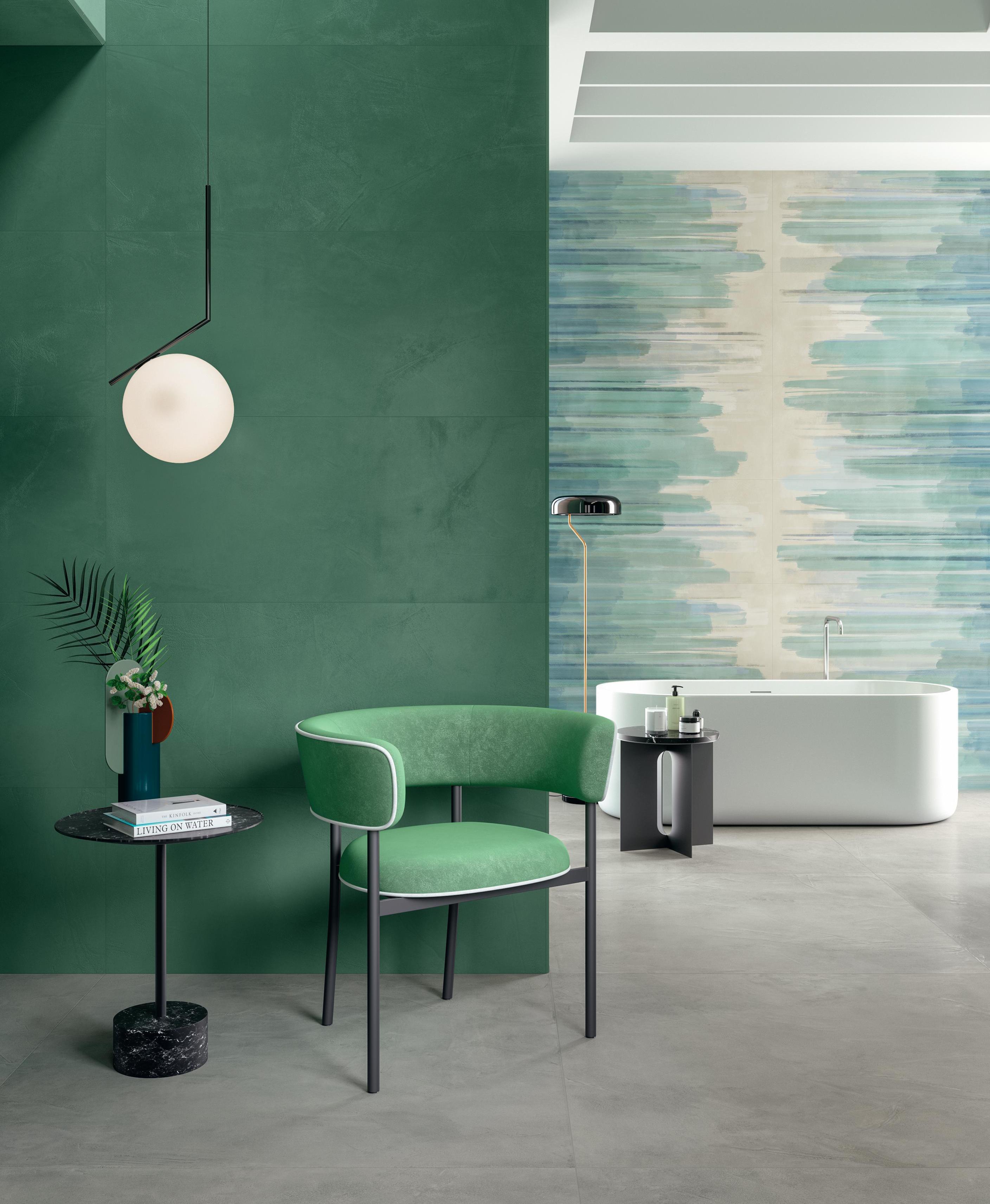 Pavimento e Rivestimento Bagno Effetto resina Verde