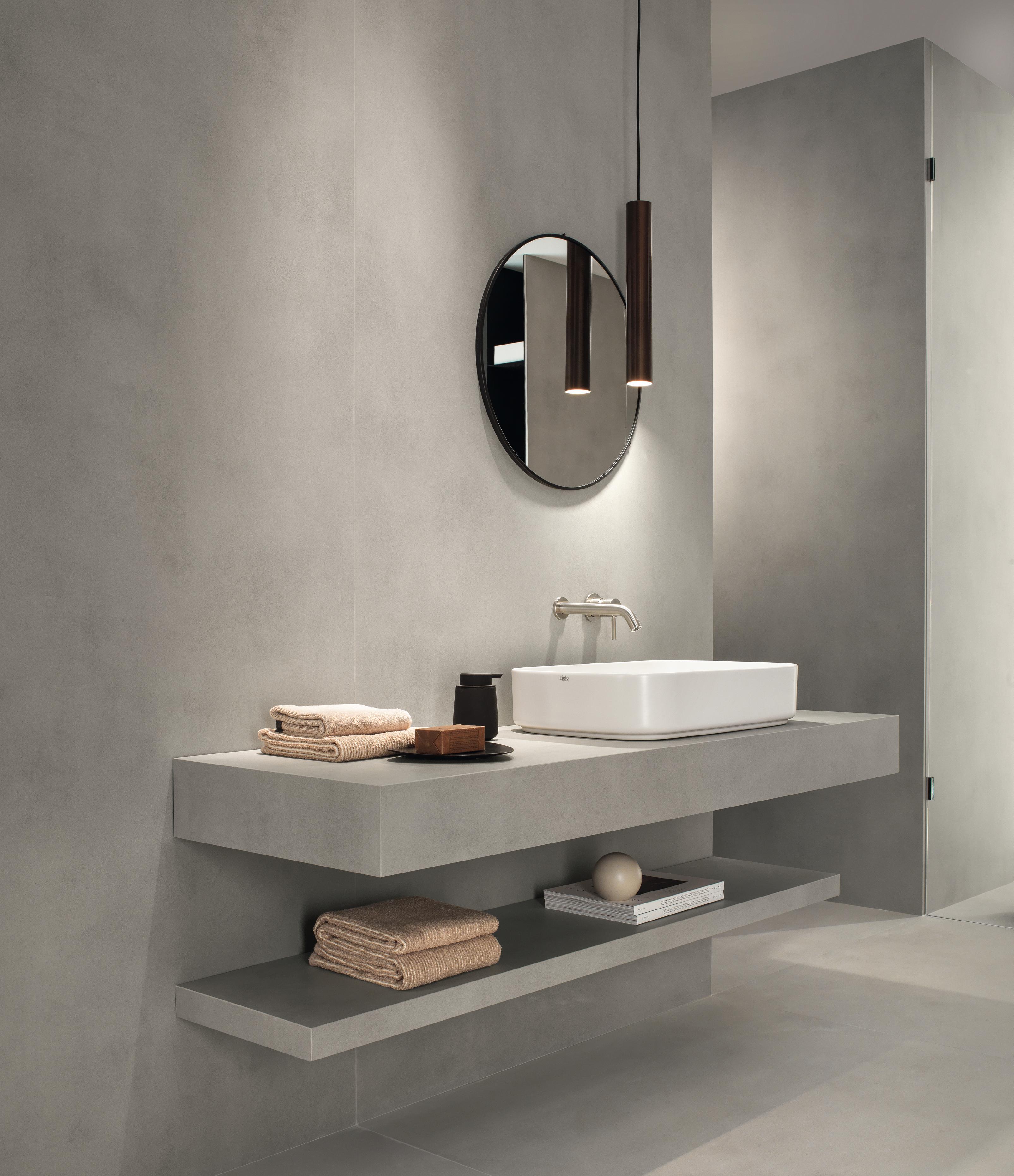 Piastrelle grande formato Bagno Effetto cemento Bianco