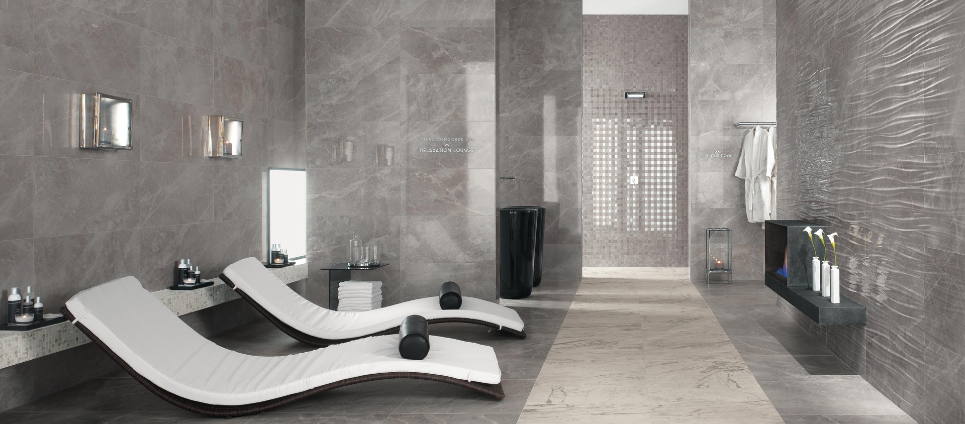 Marvel Pro Grey Fleury, Marvel Pro Grey Fleury Ribbon, Marvel Pro Grey Fleury Net Mosaic, Marvel Pro Statuario Select Mosaic, Marvel Pro Statuario Select Spigolo, Marvel Pro Grey Fleury Spigolo, Marvel Pro Grey Fleury Matt, Marvel Pro Statuario Select Strutturato
