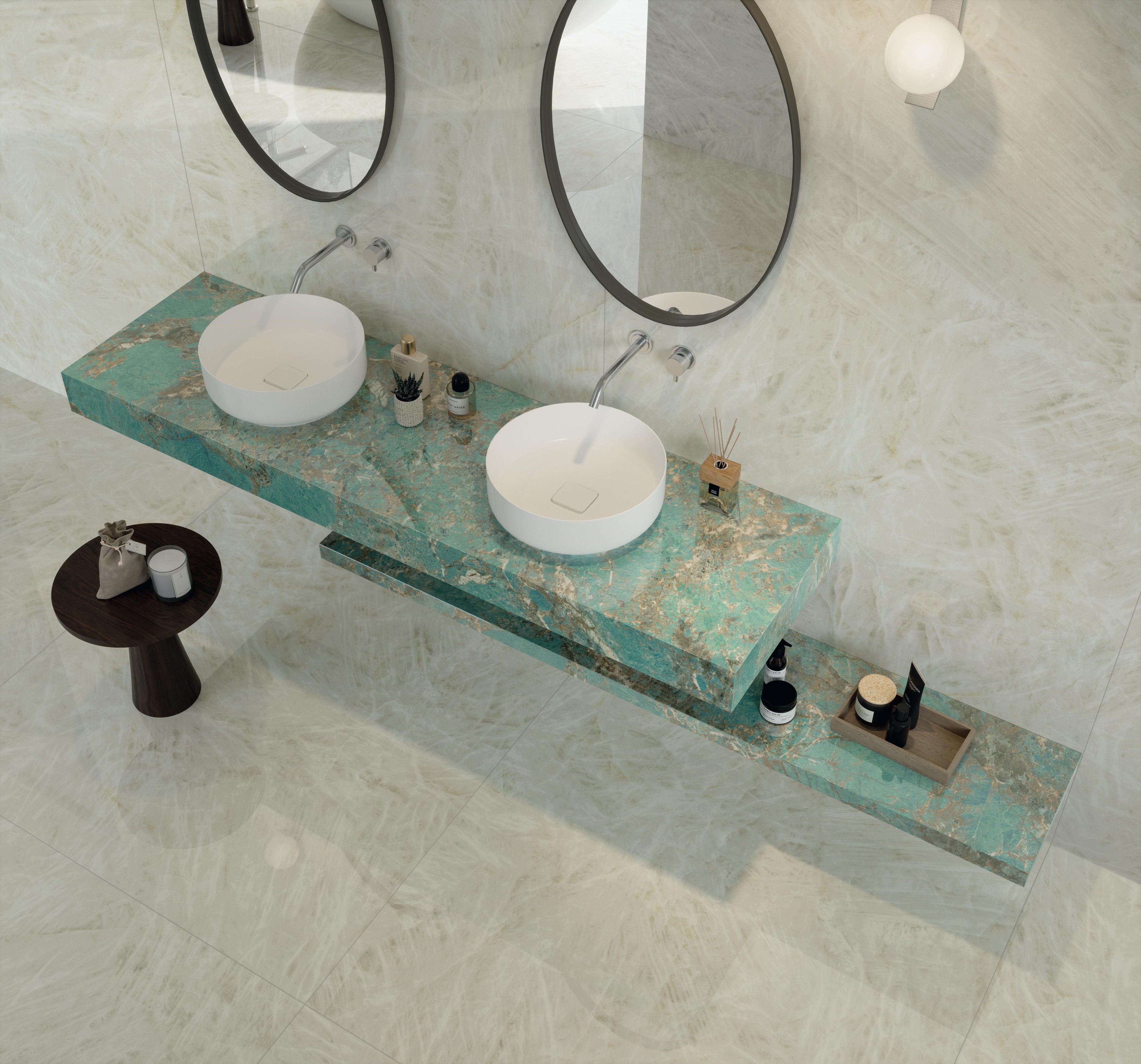 Piastrelle grande formato Bagno Effetto marmo Bianco