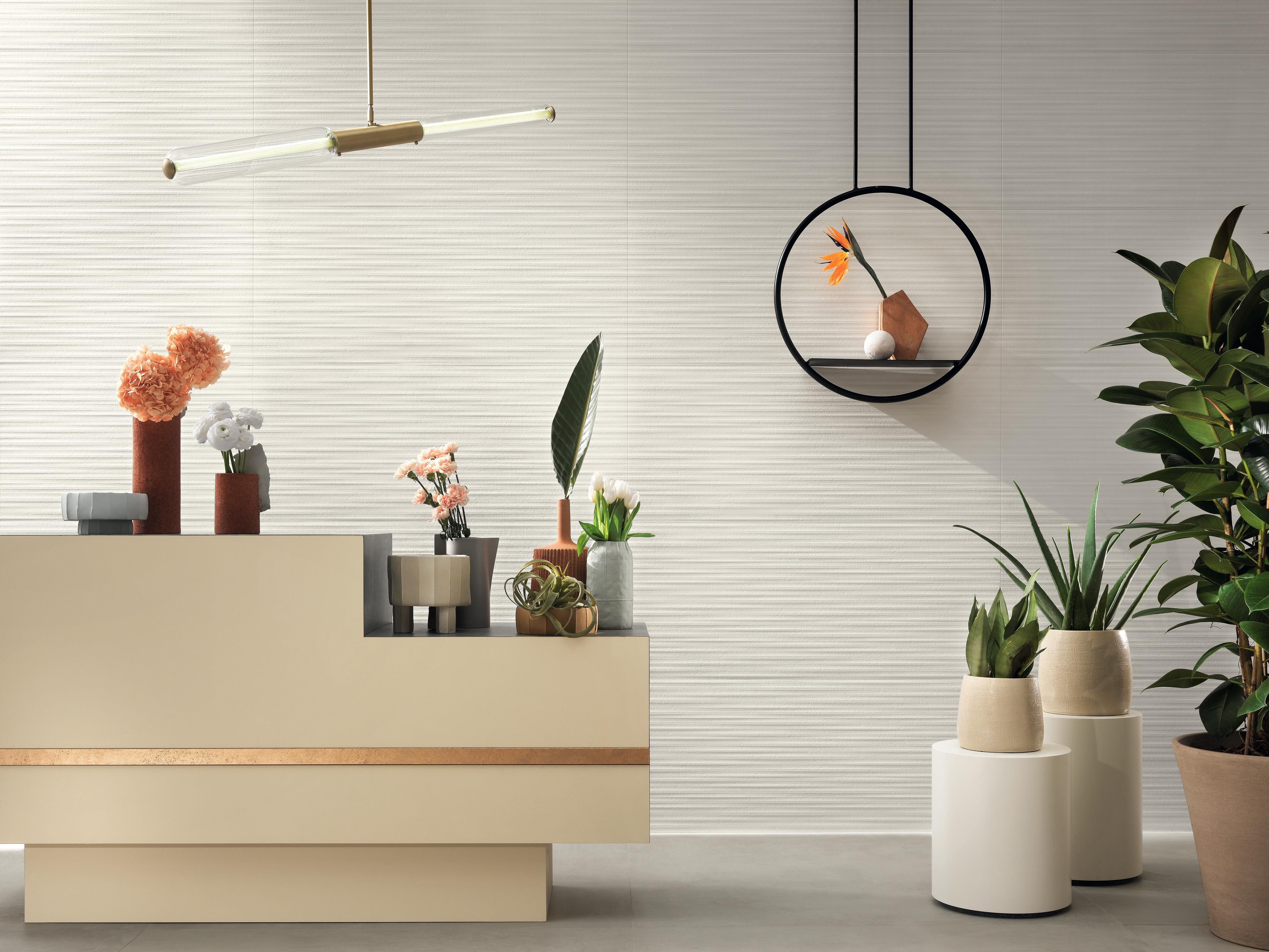 Piastrelle grande formato Negozio Effetto 3D Bianco