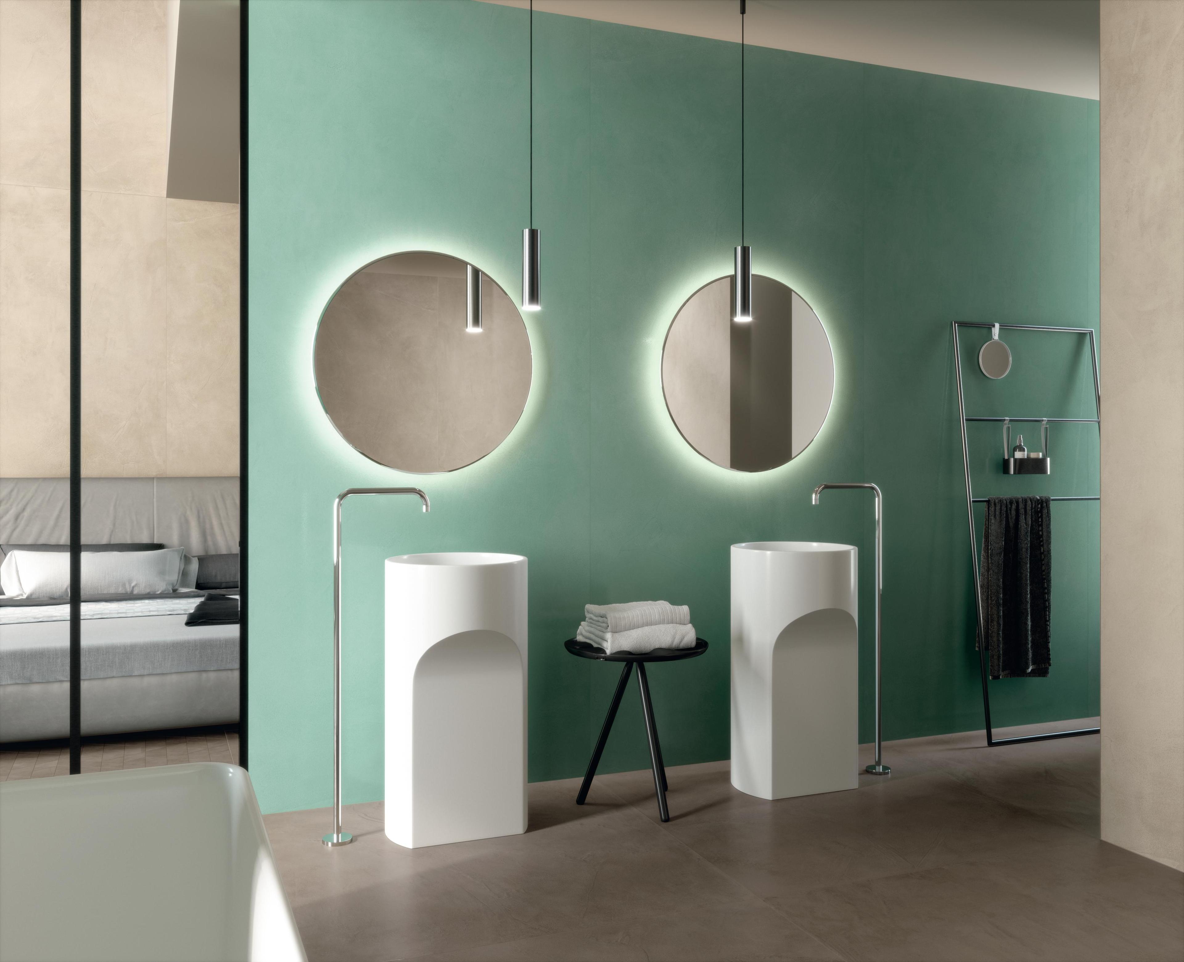 Piastrelle grande formato Bagno Effetto resina Verde