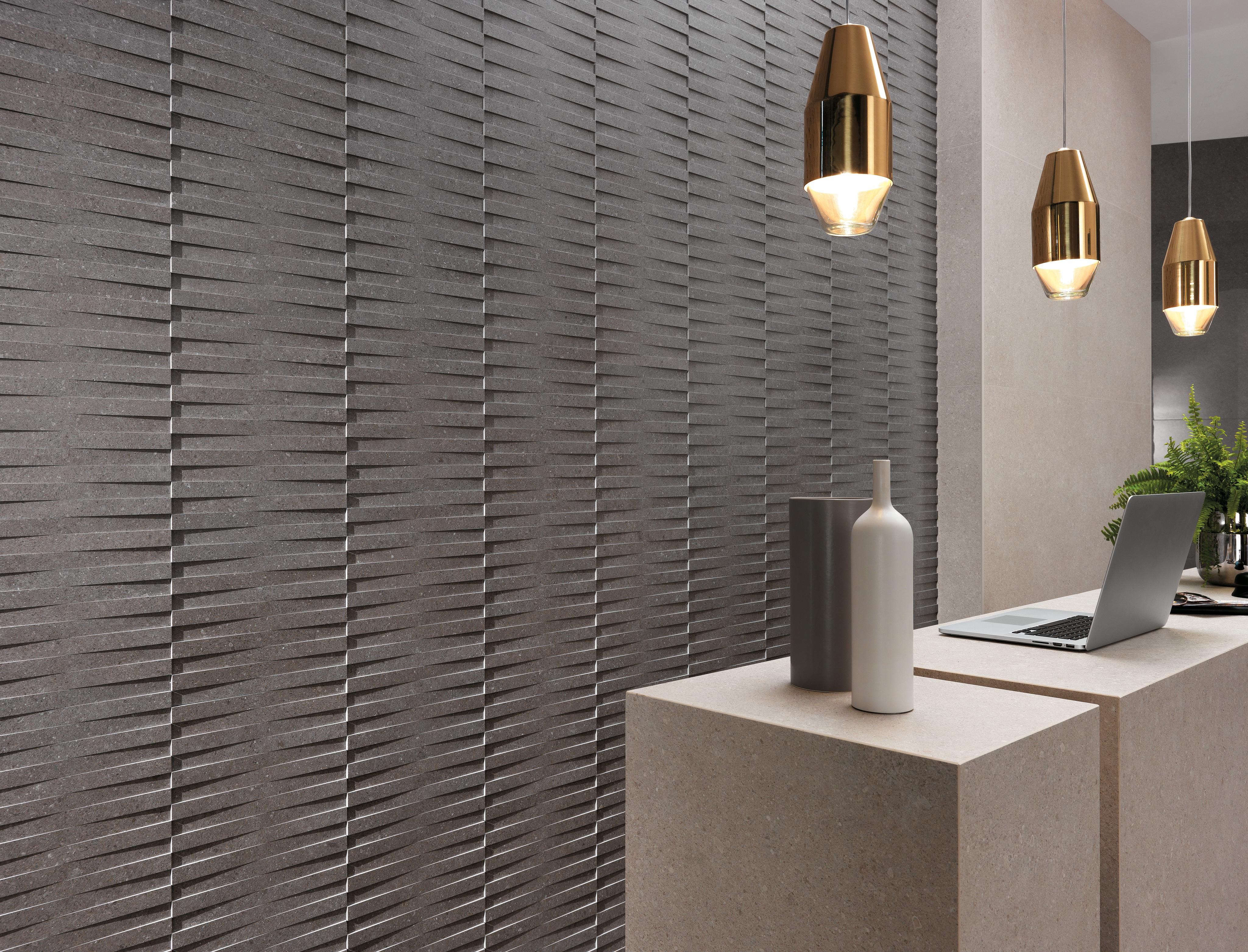 Kone Grey Pinnacle 3D 30x30, Kone Silver 75x150, Kone Grey Lappato 75x150
