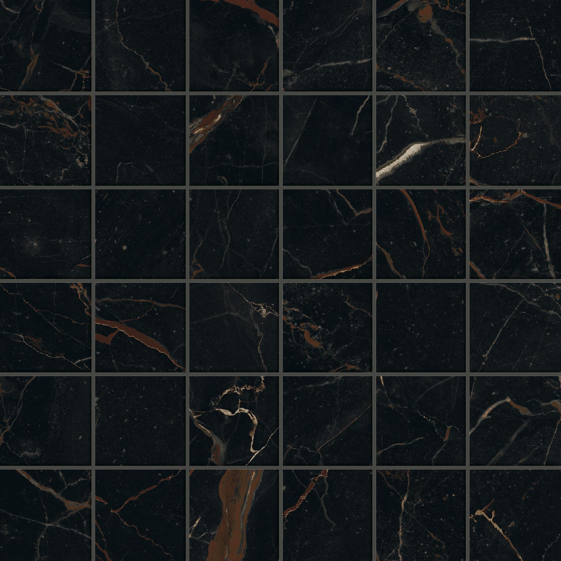 Forte dei Marmi Ombra di Caravaggio Mosaic Lap, Черный, 30x30