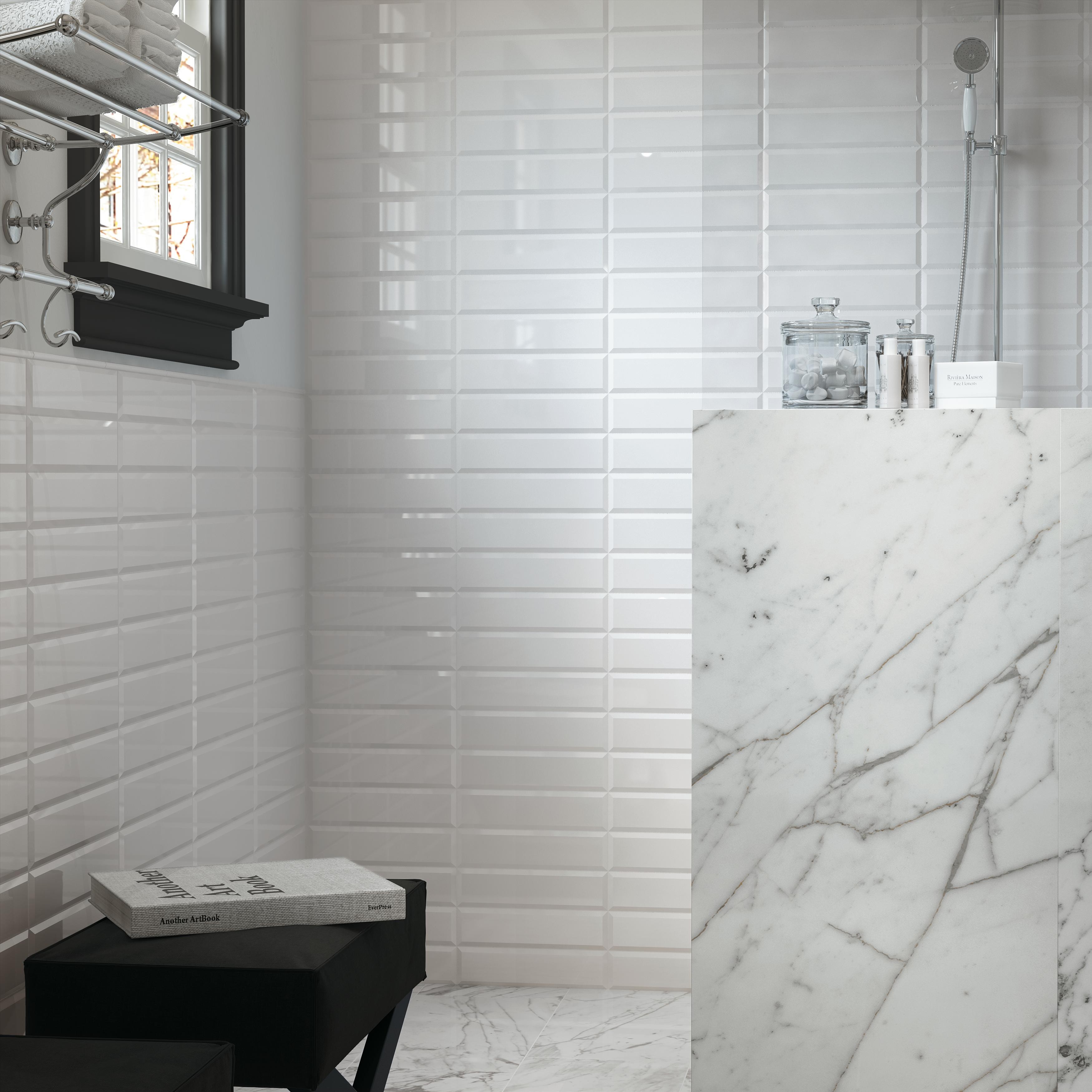 Brick White Bevel, Marvel Statuario Select