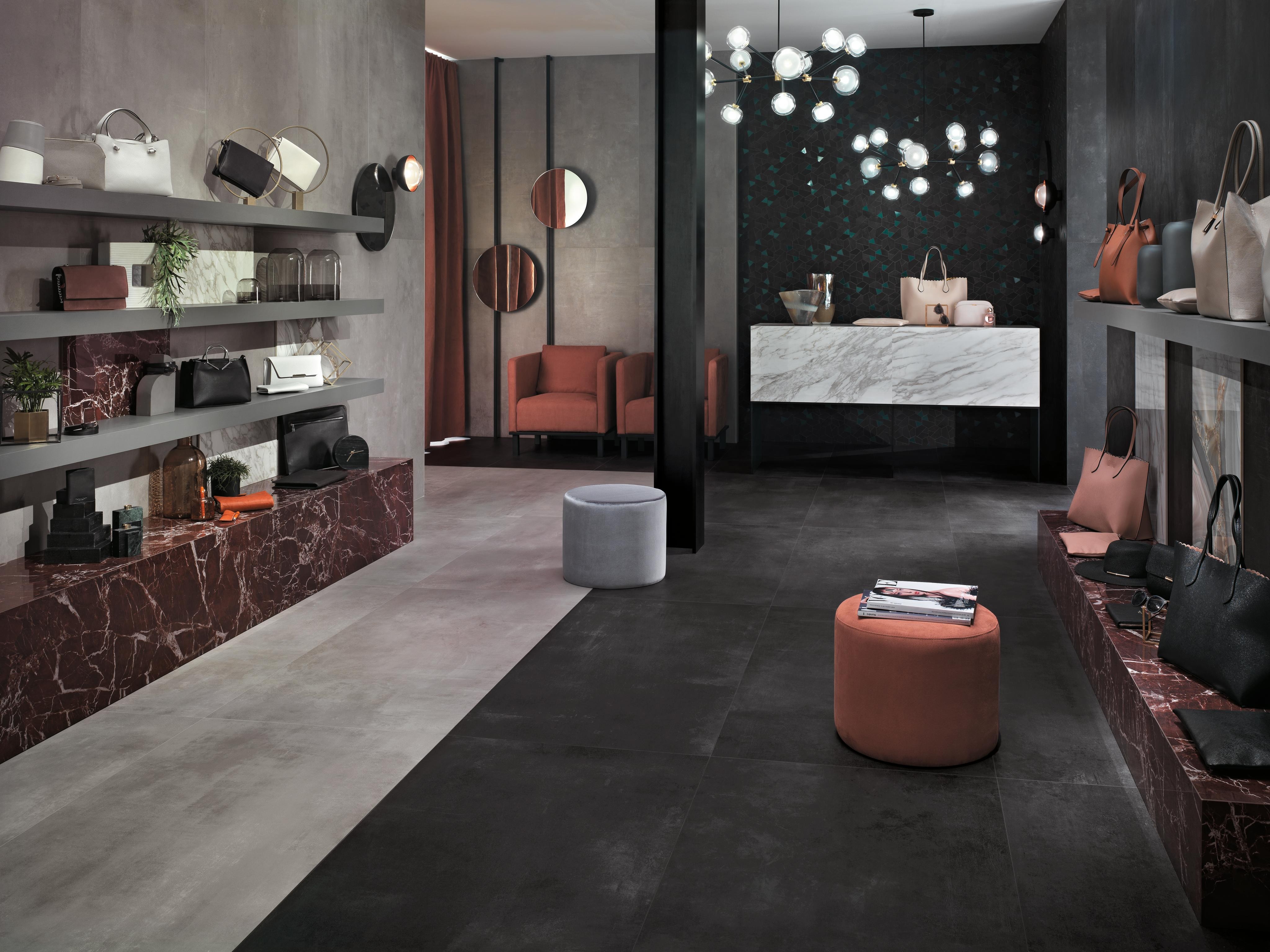 Effet ciment pour un magasin de mode