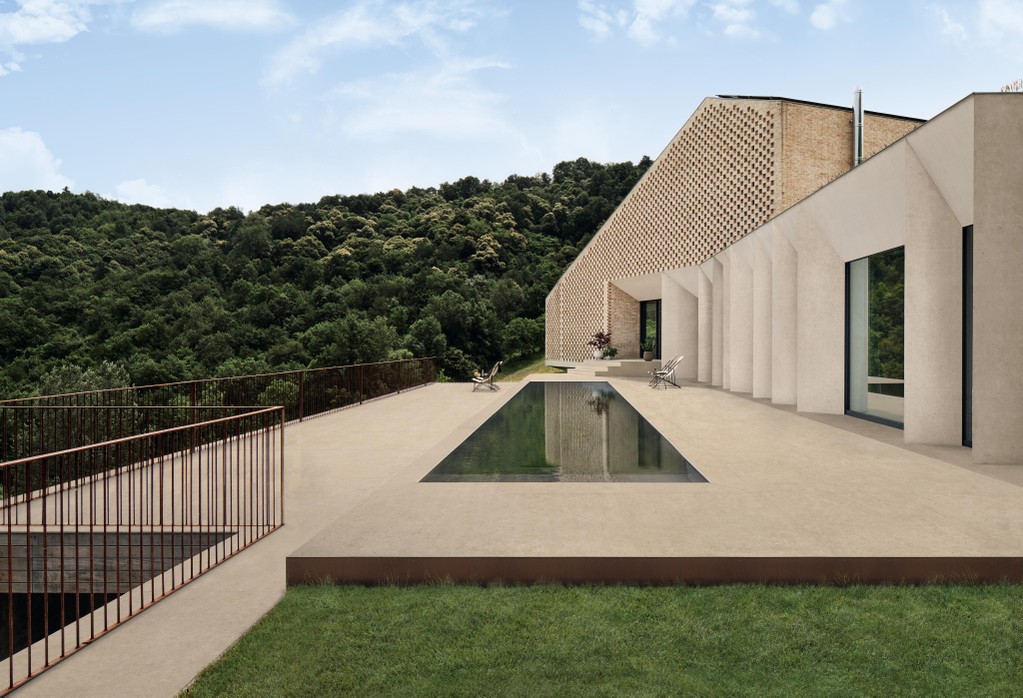 Piastrelle per esterno grande formato Effetto pietra Beige