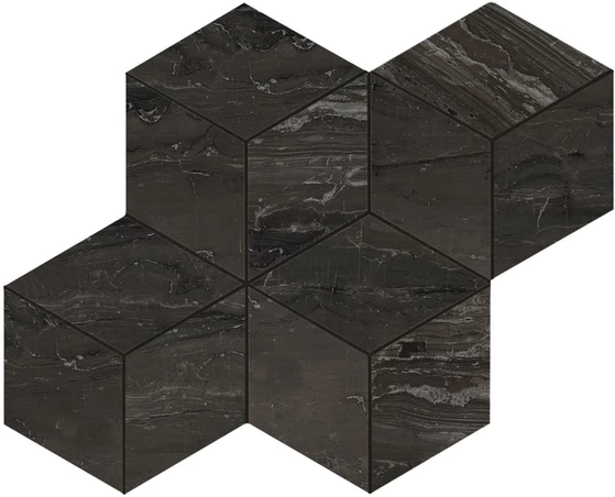 AtlasConcorde MarvelEdge AbsolurteBrown MosaicoEsagono 30x35 AEPL