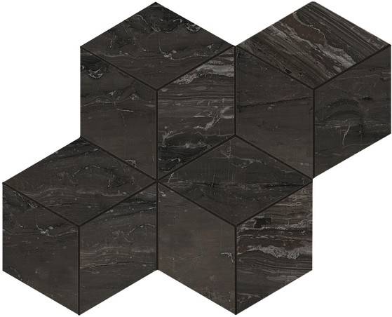 AtlasConcorde MarvelEdge AbsolurteBrown MosaicoEsagono 30x35 AEPL