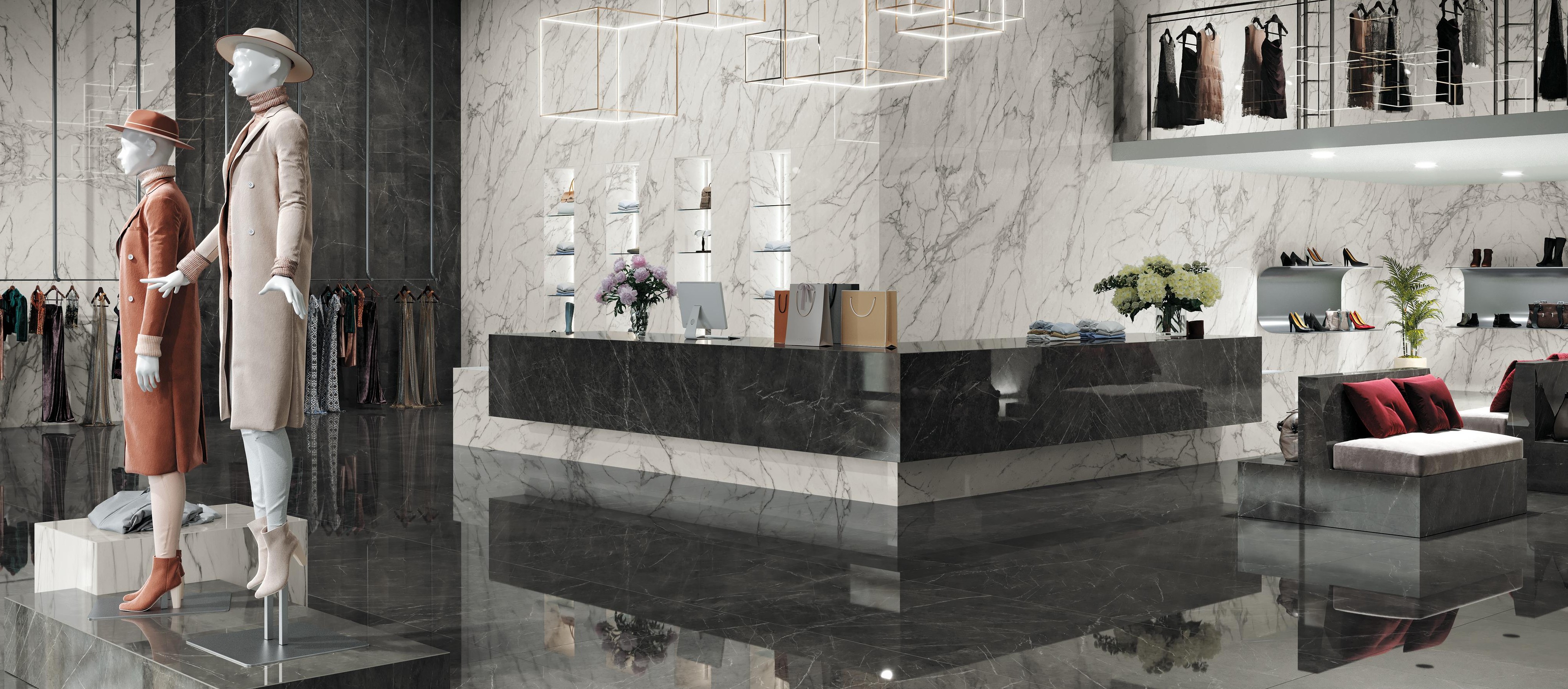 L’effet marbre pour un showroom de luxe