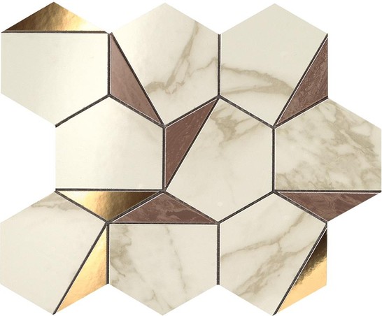 AtlasConcorde MarvelEdge BrownCalacatta GoldHex 25.1x29 9EHB R