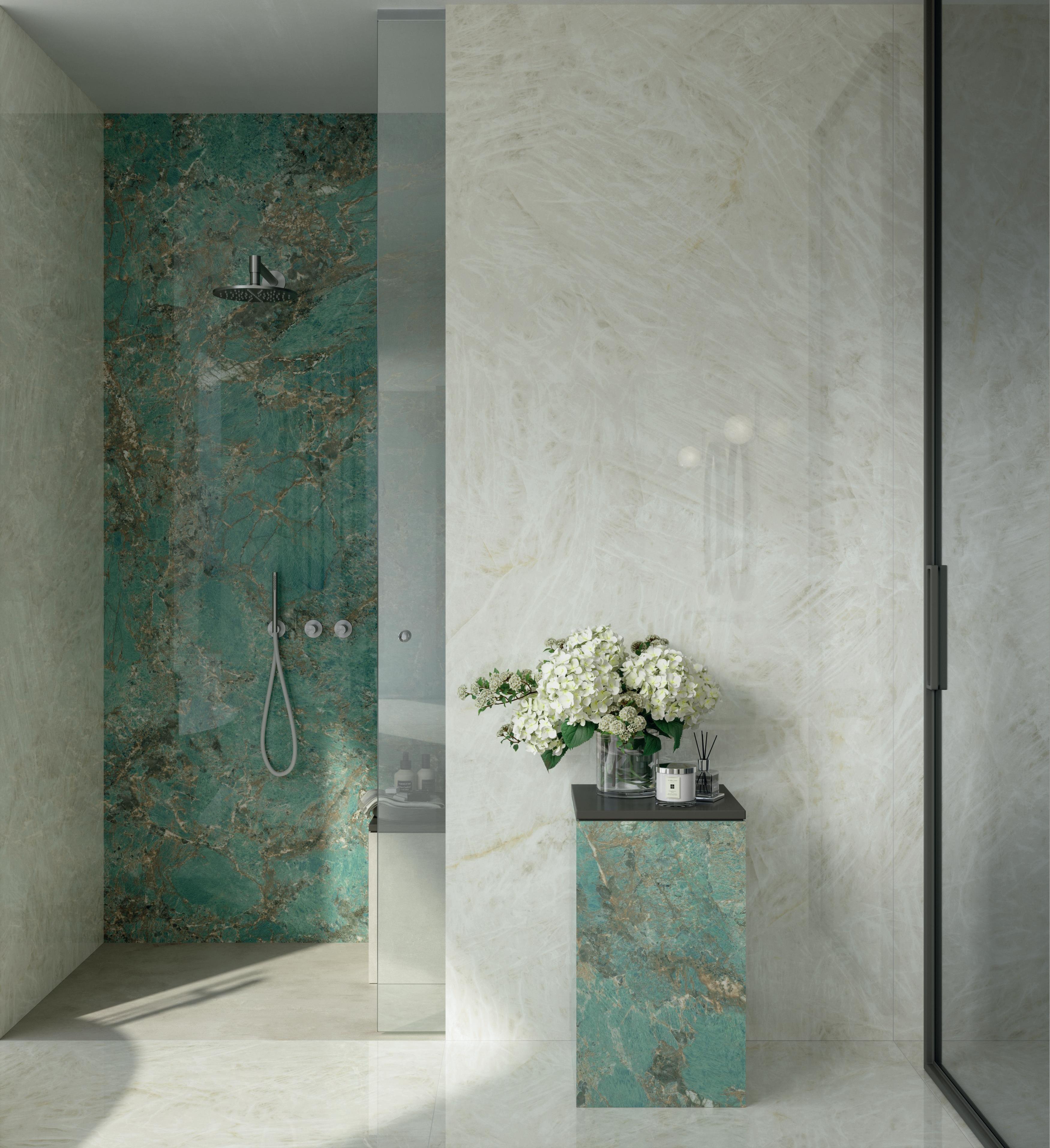 Piastrelle grande formato Bagno Effetto marmo Bianco
