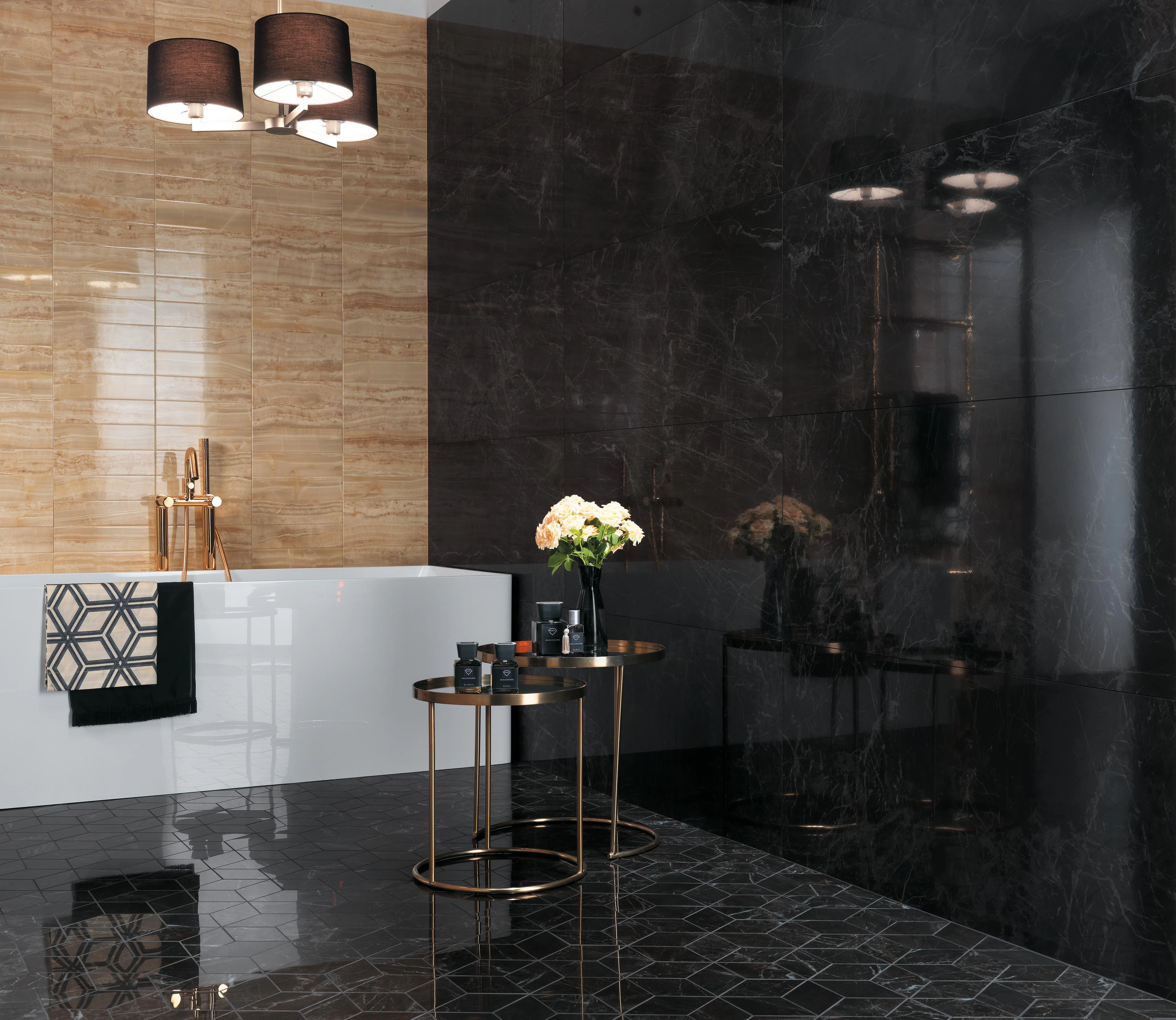 Brick Royal Gold, Marvel Noir St. Laurent, Marvel Noir St. Laurent Mosaico Esagono Lappato