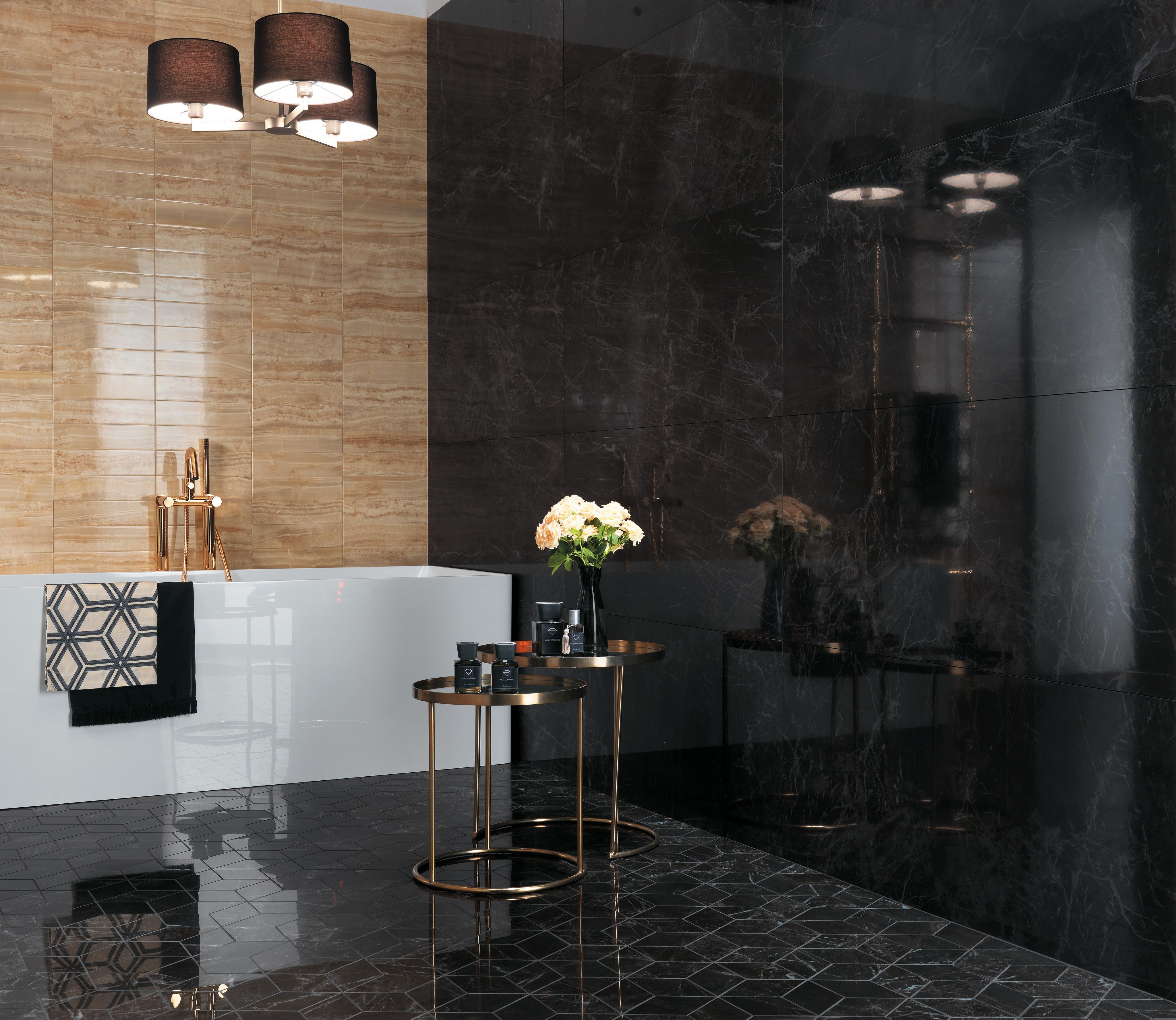 Brick Royal Gold, Marvel Noir St. Laurent, Marvel Noir St. Laurent Mosaico Esagono Lappato