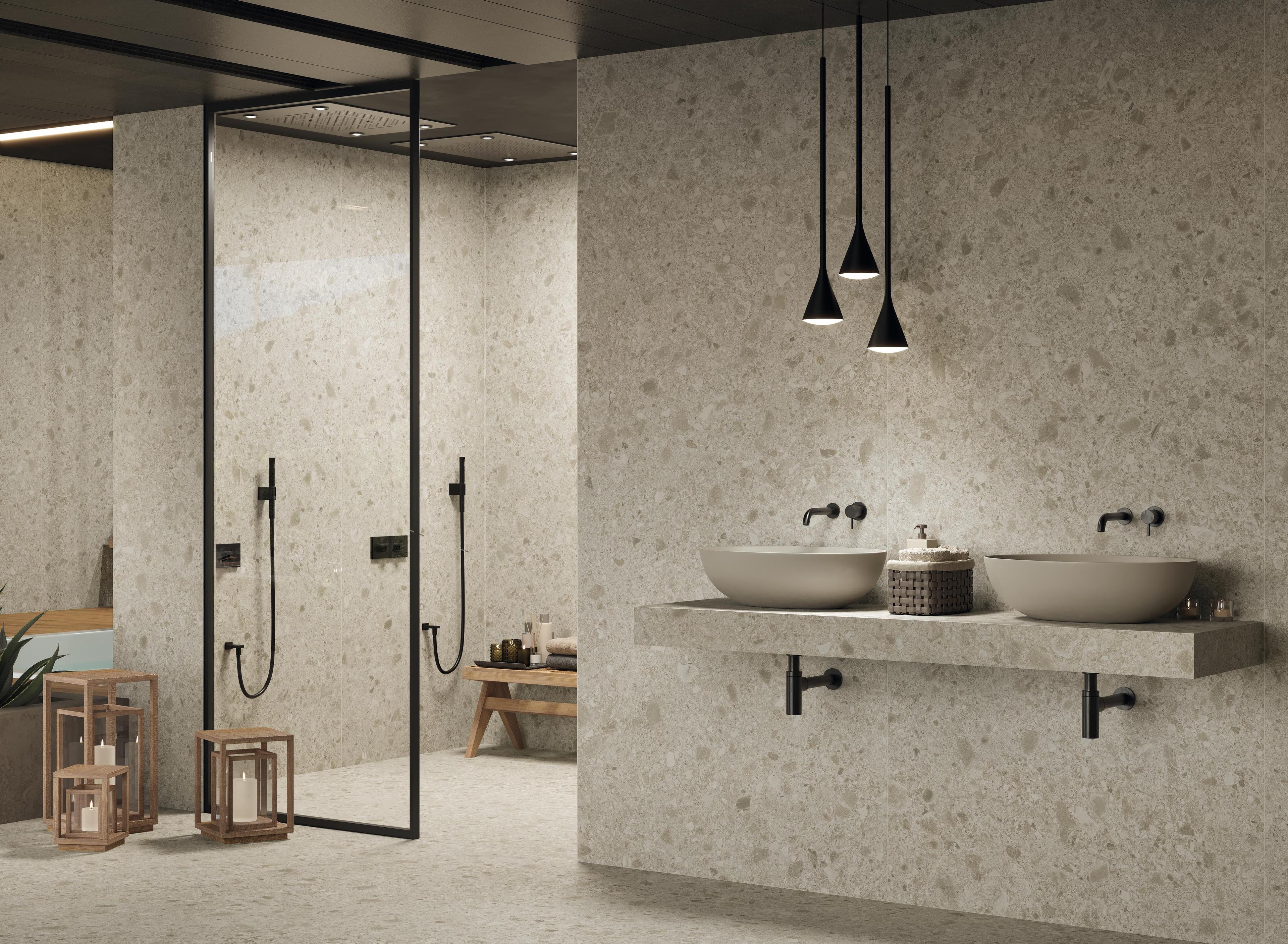 Piastrelle grande formato SPA Effetto pietra Grigio