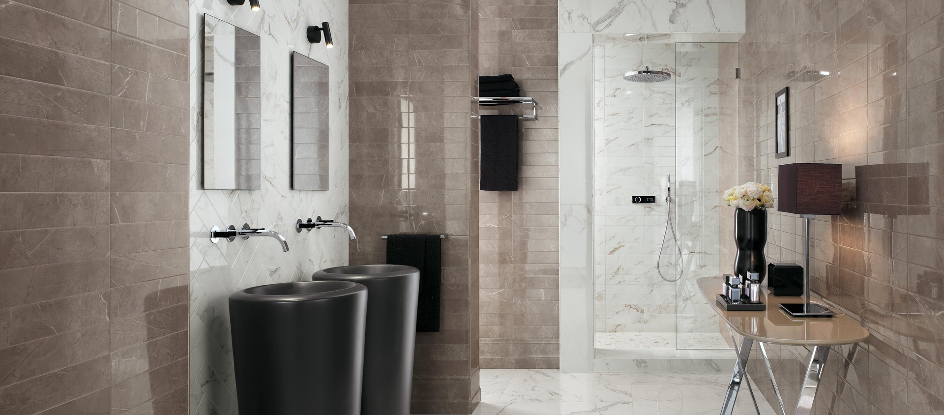 Brick Silver Dream, Calacatta Extra, Marvel Calacatta Extra, Marvel Silver Spigolo, Marvel Silver Alzata, Marvel Calacatta Extra, Marvel Calacatta Extra Mosaico Matt