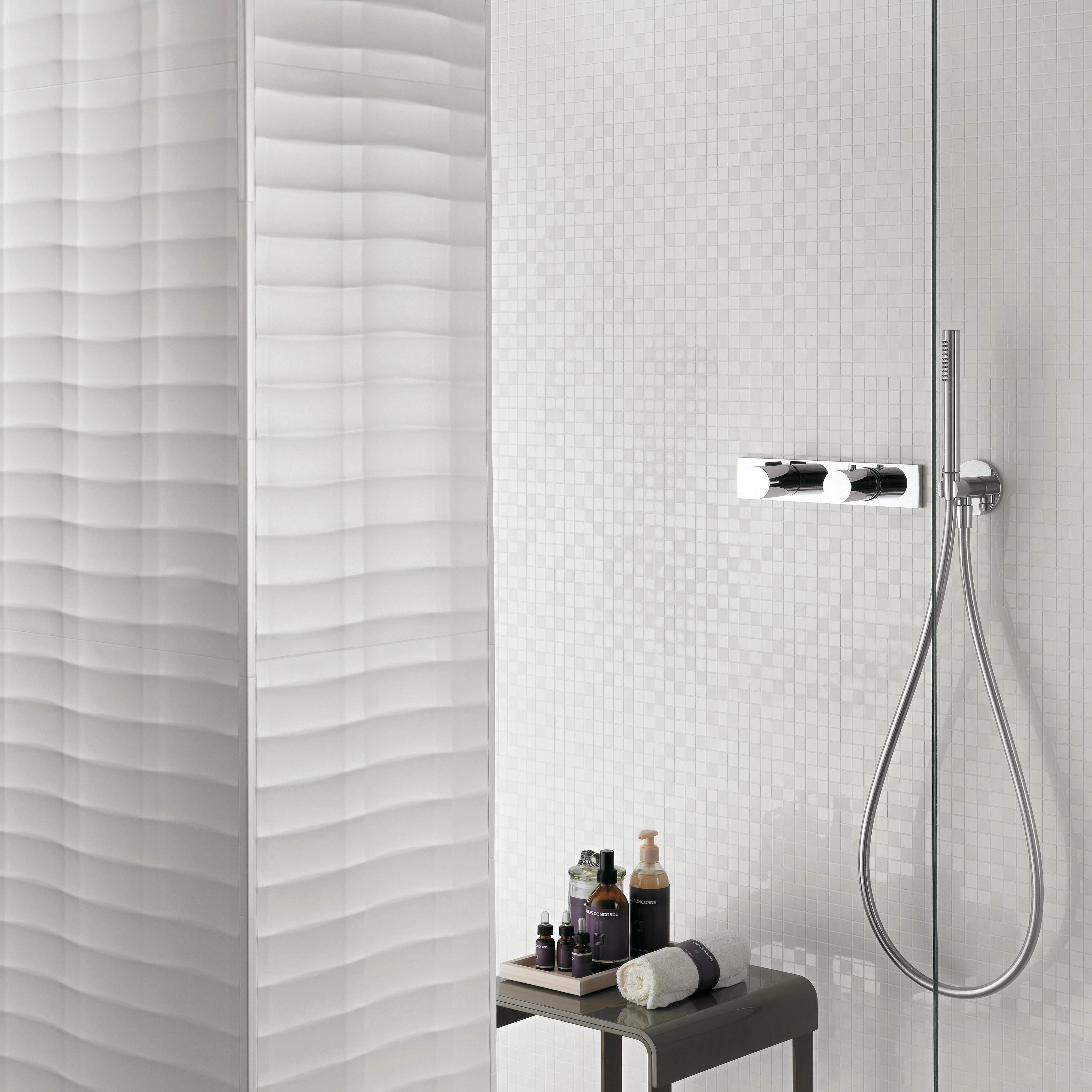 3D Plot White Matt, Solid White Mosaic