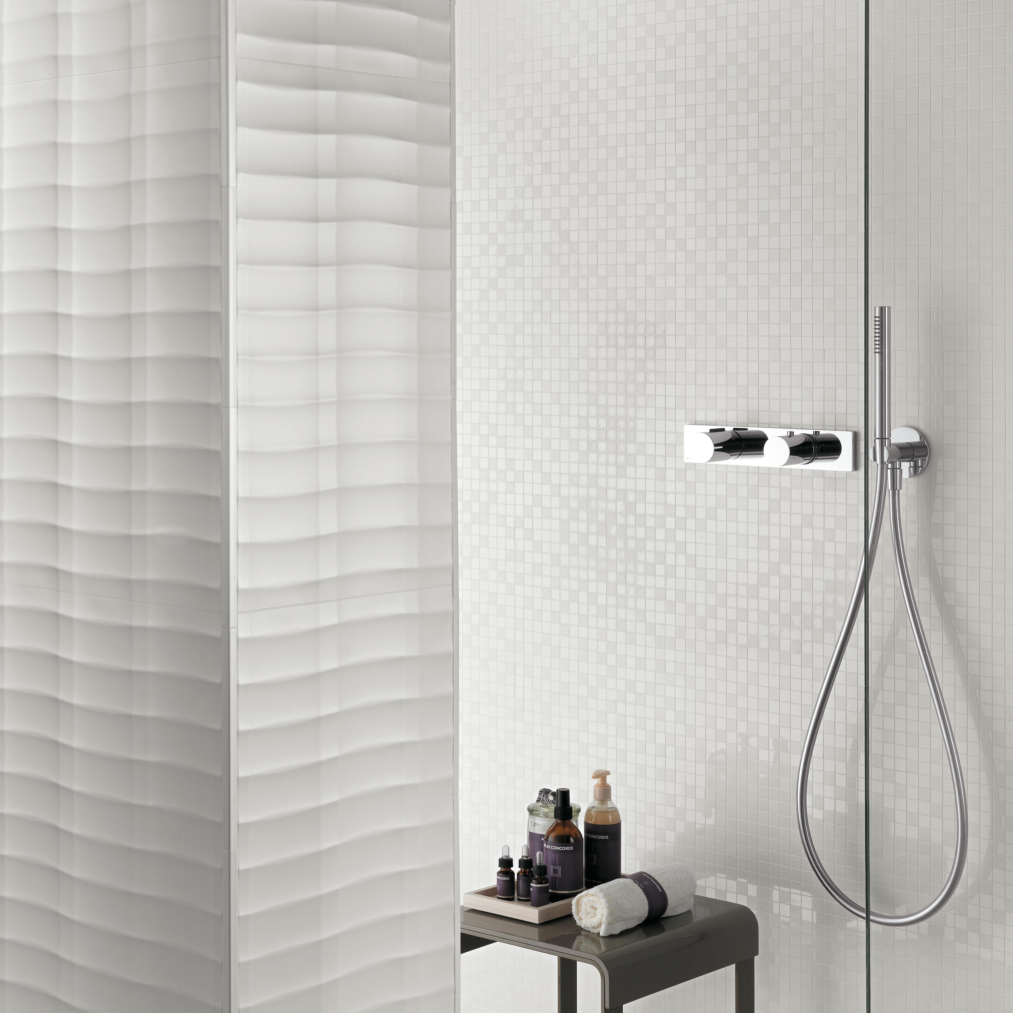 3D Plot White Matt, Solid White Mosaic