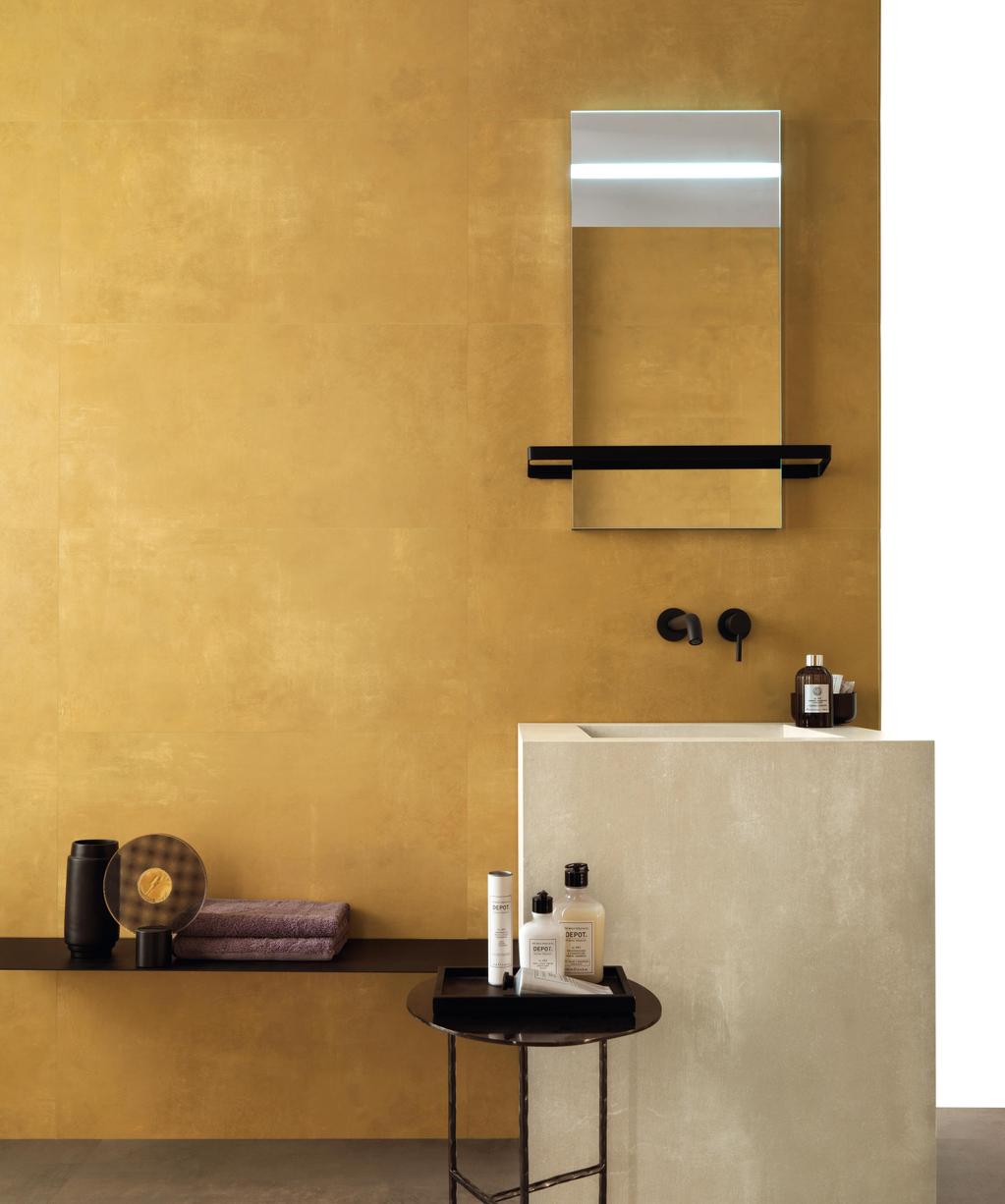 Rivestimento Bagno Effetto cemento Giallo