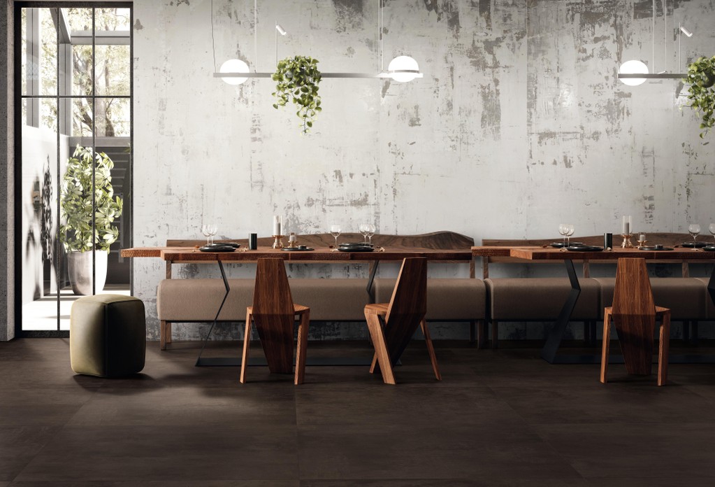 Piastrelle grande formato Bar Effetto cemento Bianco