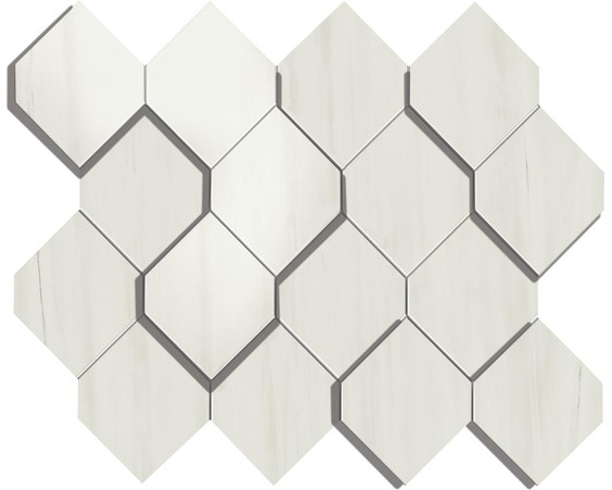 AtlasConcorde MarvelStone BiancoDolomite MosaicoEsagono3D 28.2x35.3 AS36 R
