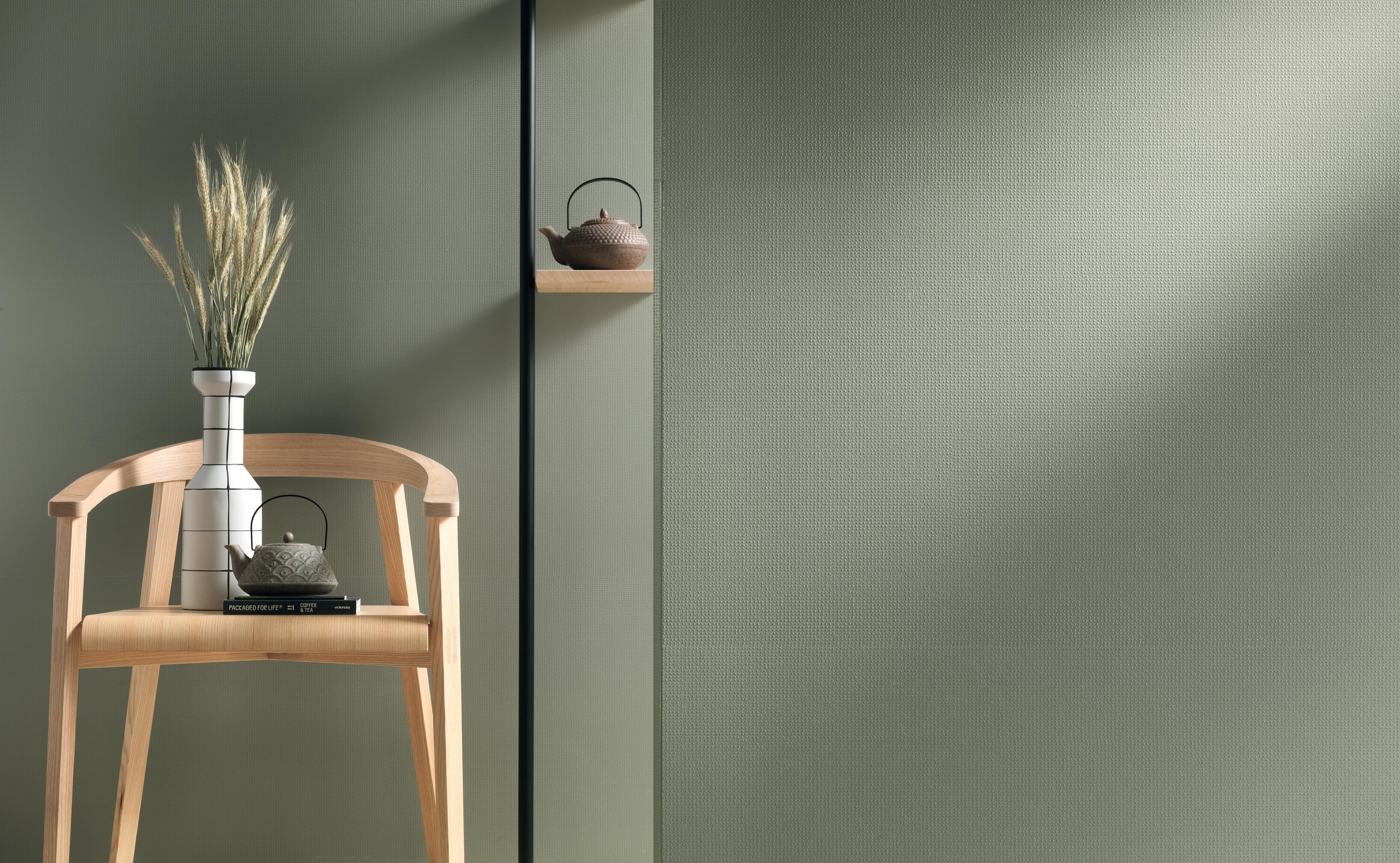 Rivestimento Negozio Effetto tinta unita Verde