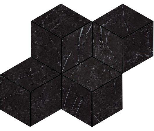 AtlasConcorde MarvelStone NeroMarquina MosaicoEsagono 30x35 AS2K
