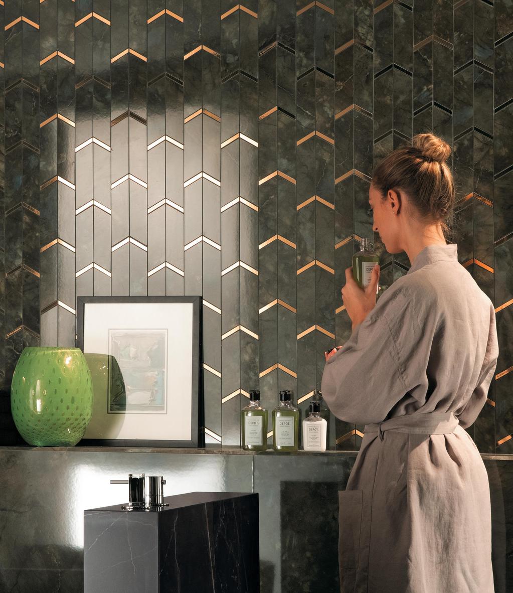 Mosaico Bagno Effetto marmo Verde