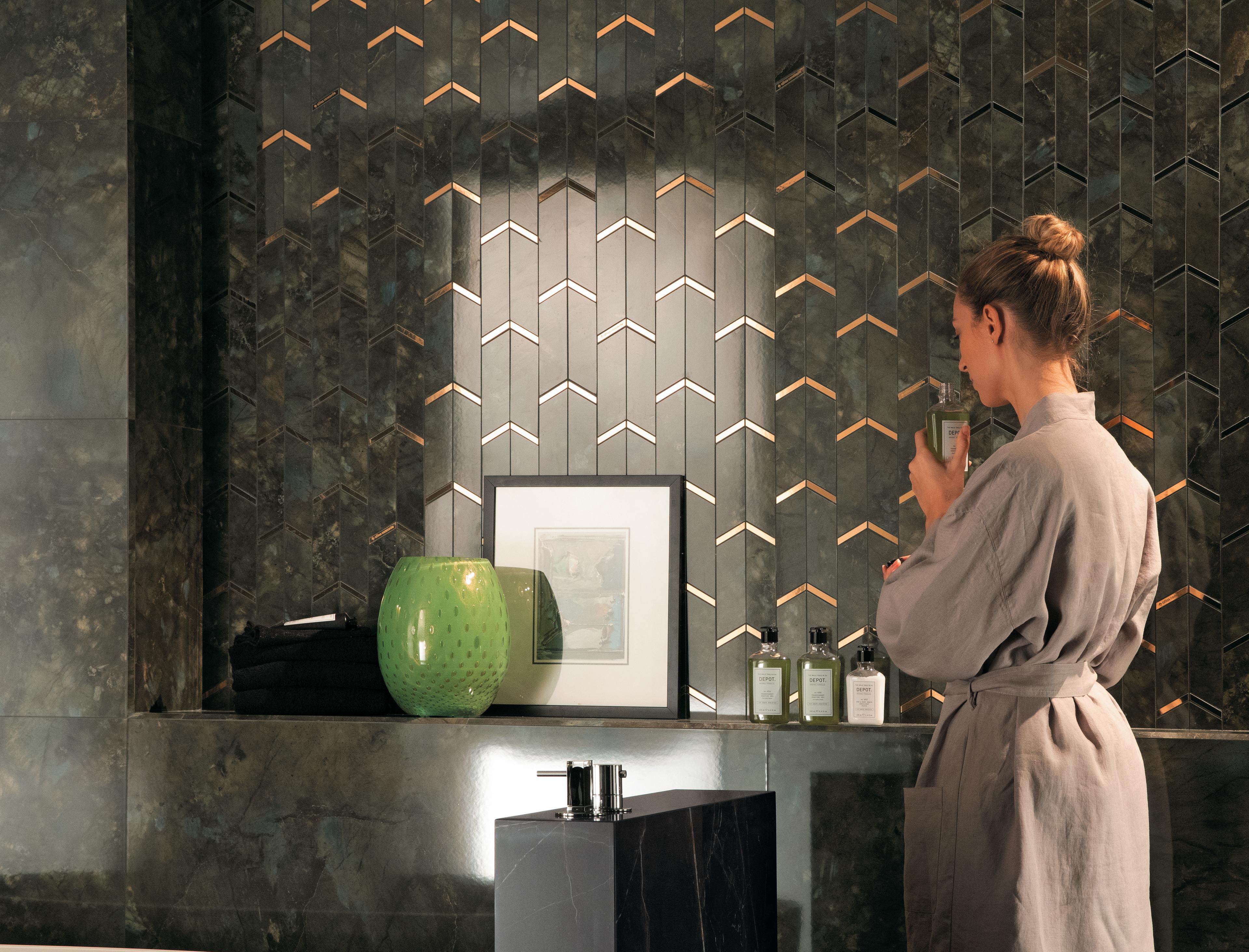 Mosaico Bagno Effetto marmo Verde