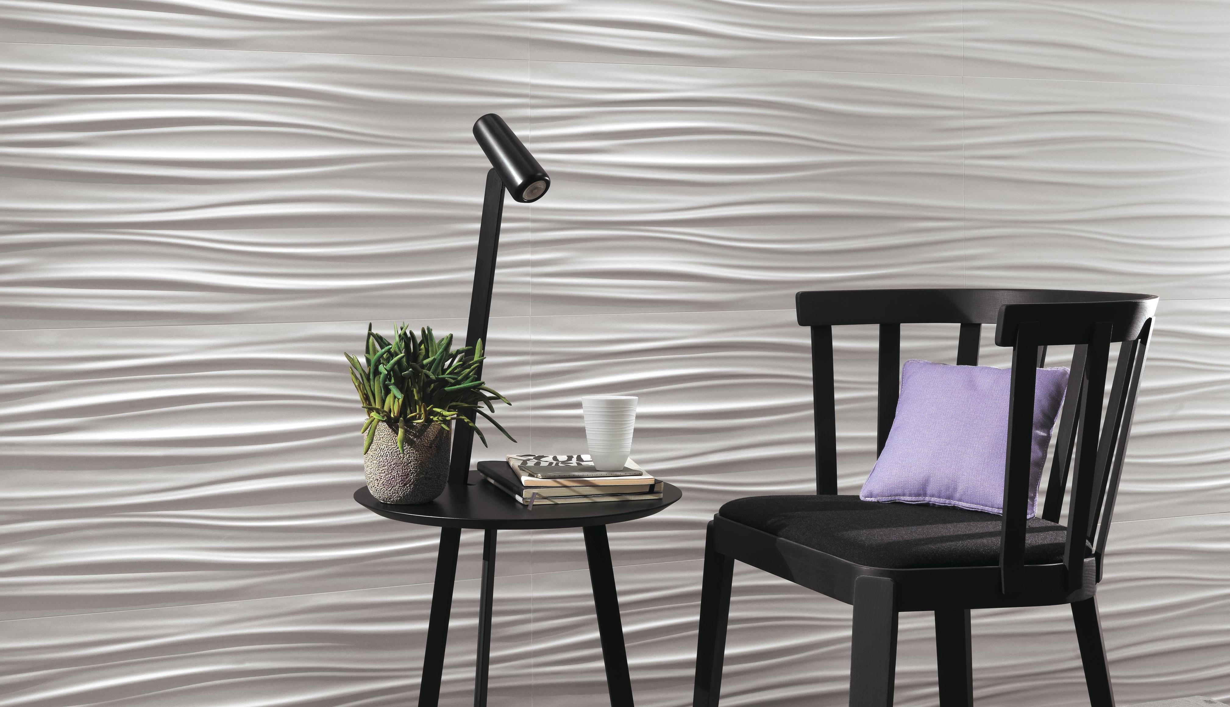 3D Wall Ribbon White Matt