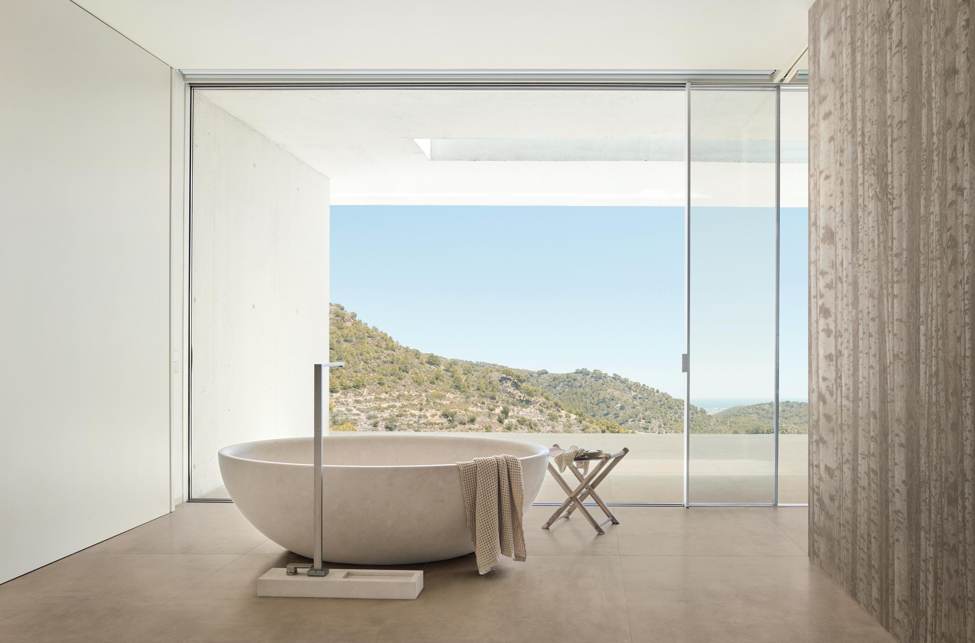 Piastrelle grande formato Bagno Effetto cemento Beige