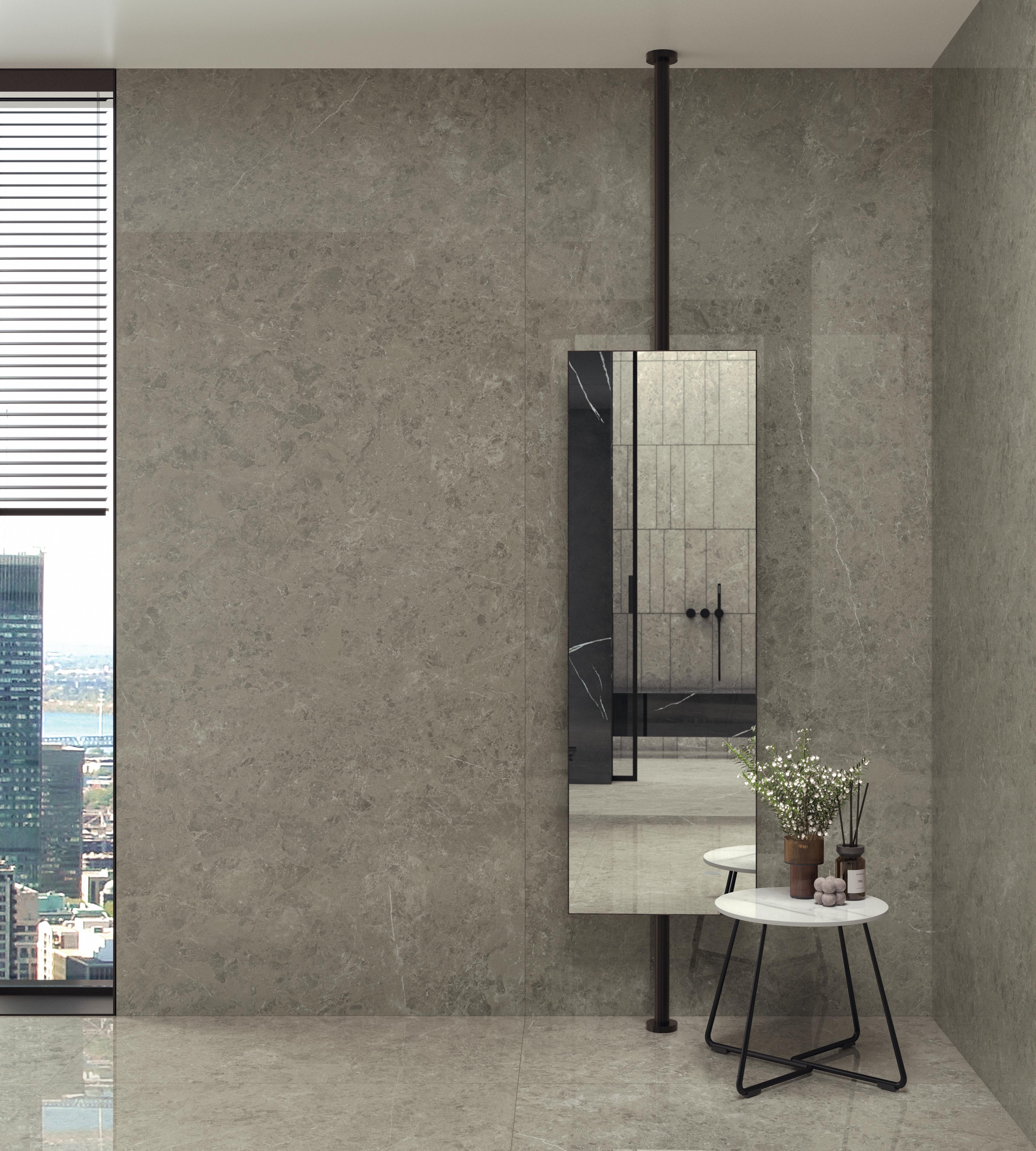 Piastrelle grande formato Bagno Effetto marmo Grigio