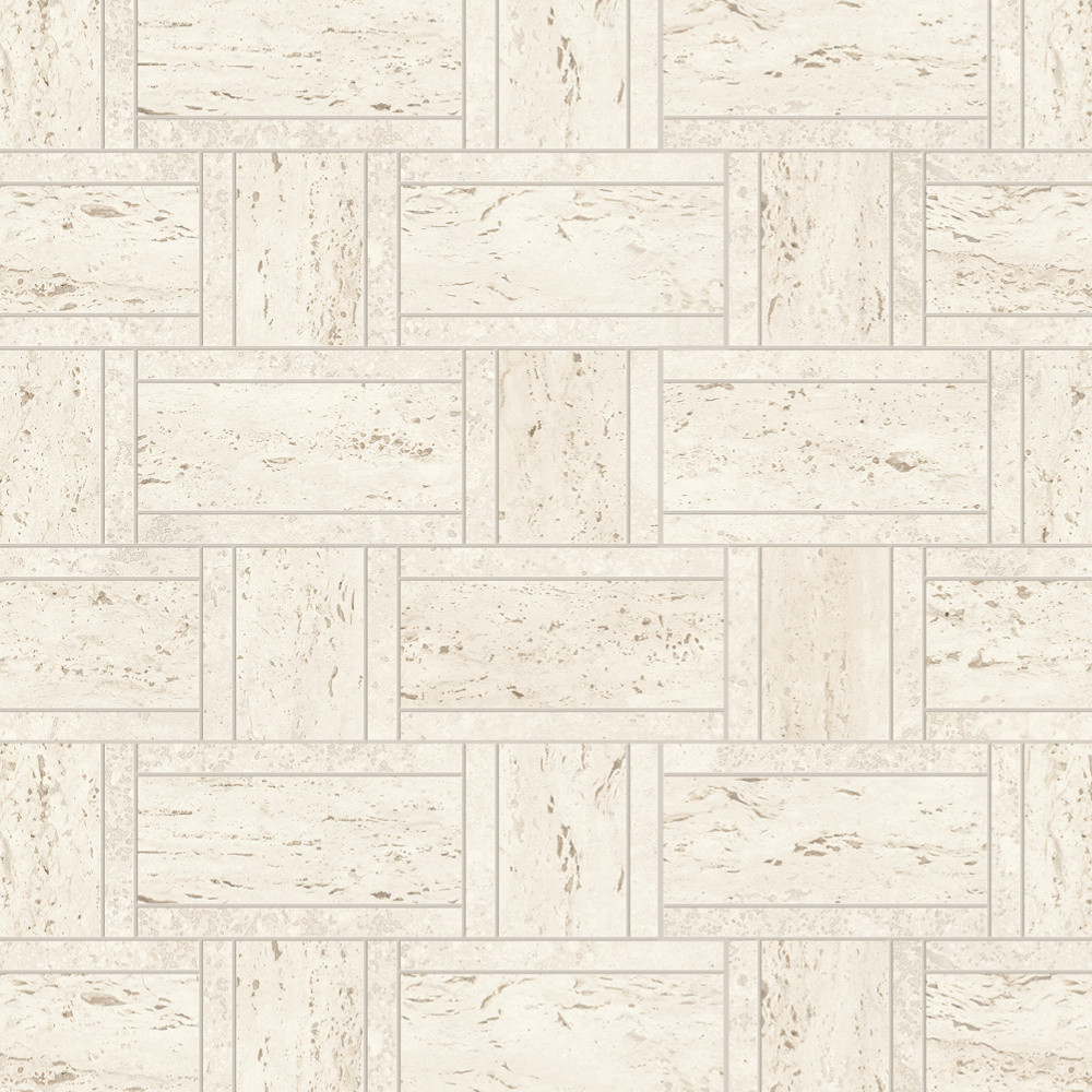 Marvel White Mosaico Basketweave