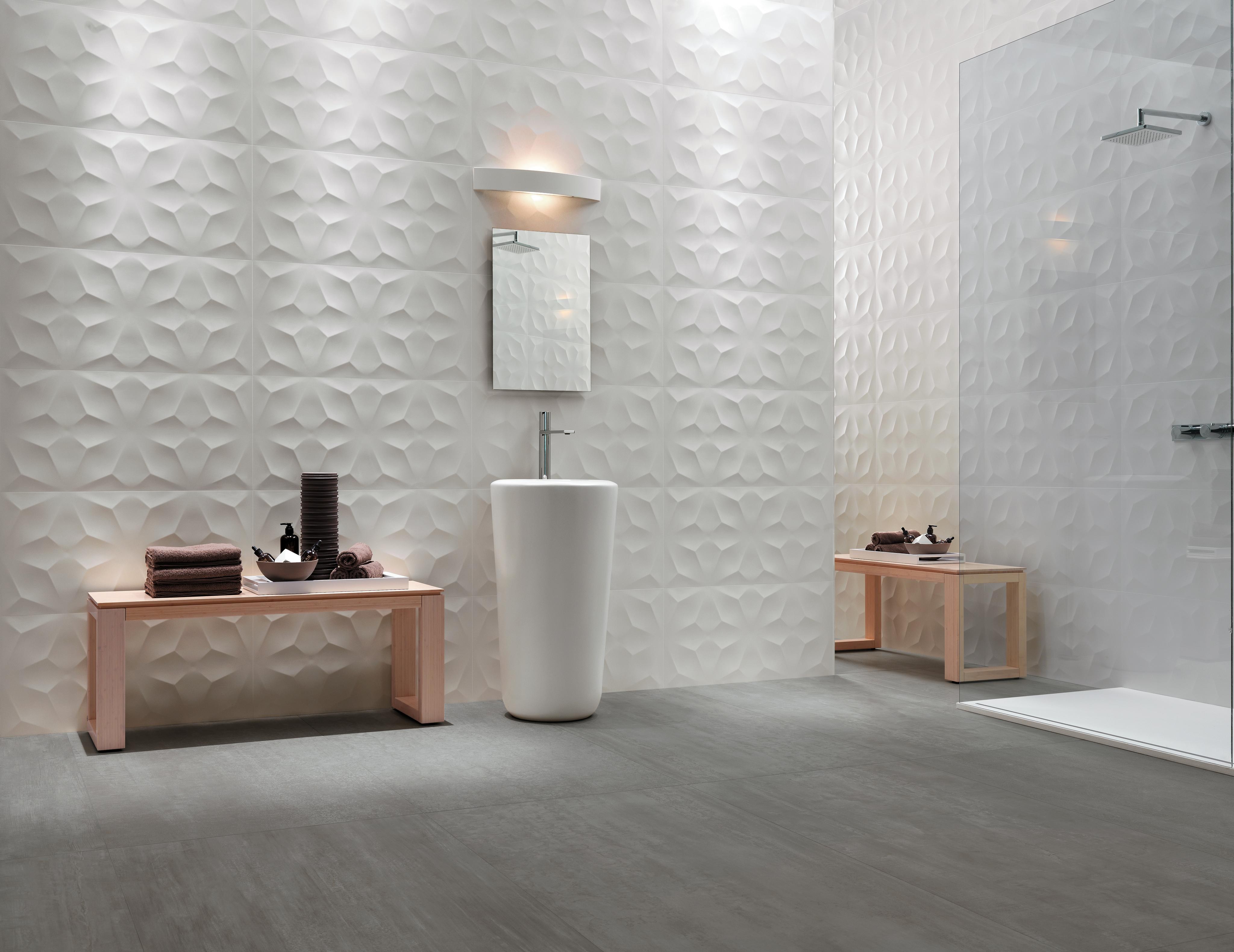 3D Wall Diamond White Matt, Mark Chrome