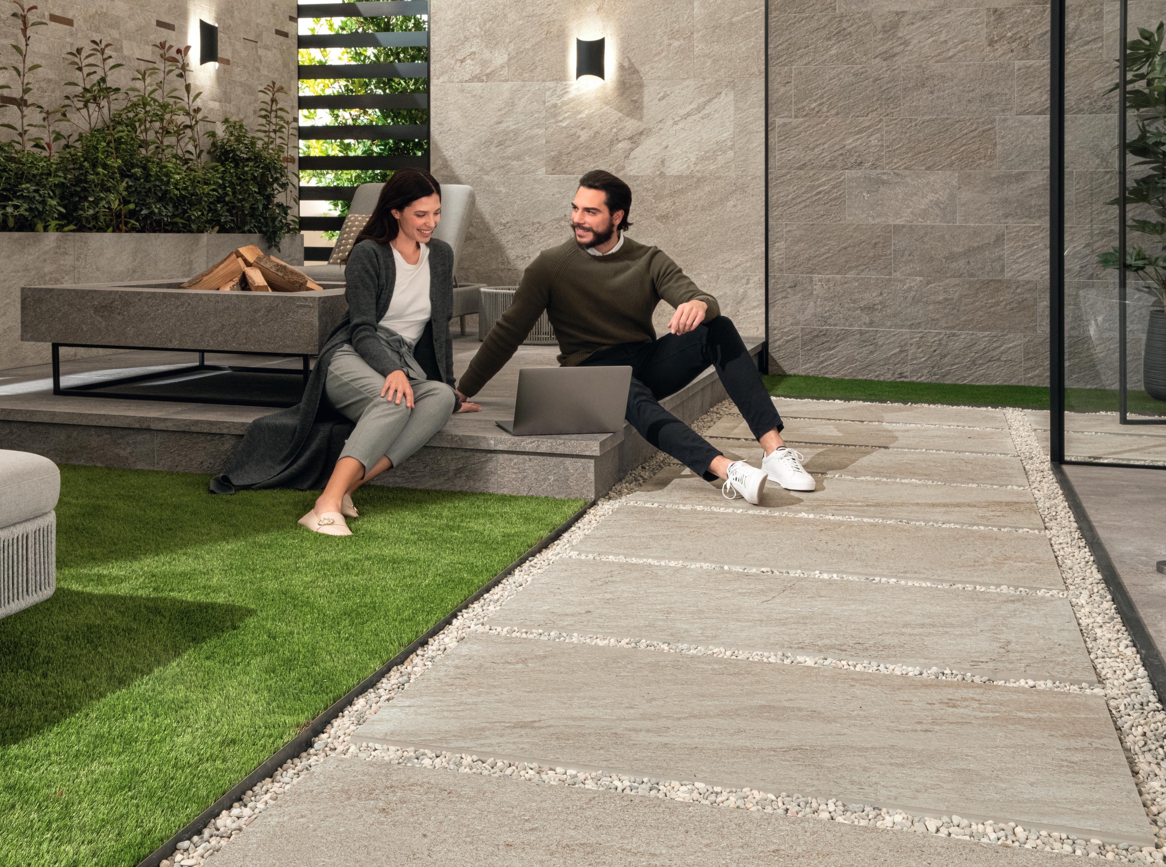 Piastrelle per esterno Effetto pietra Grigio